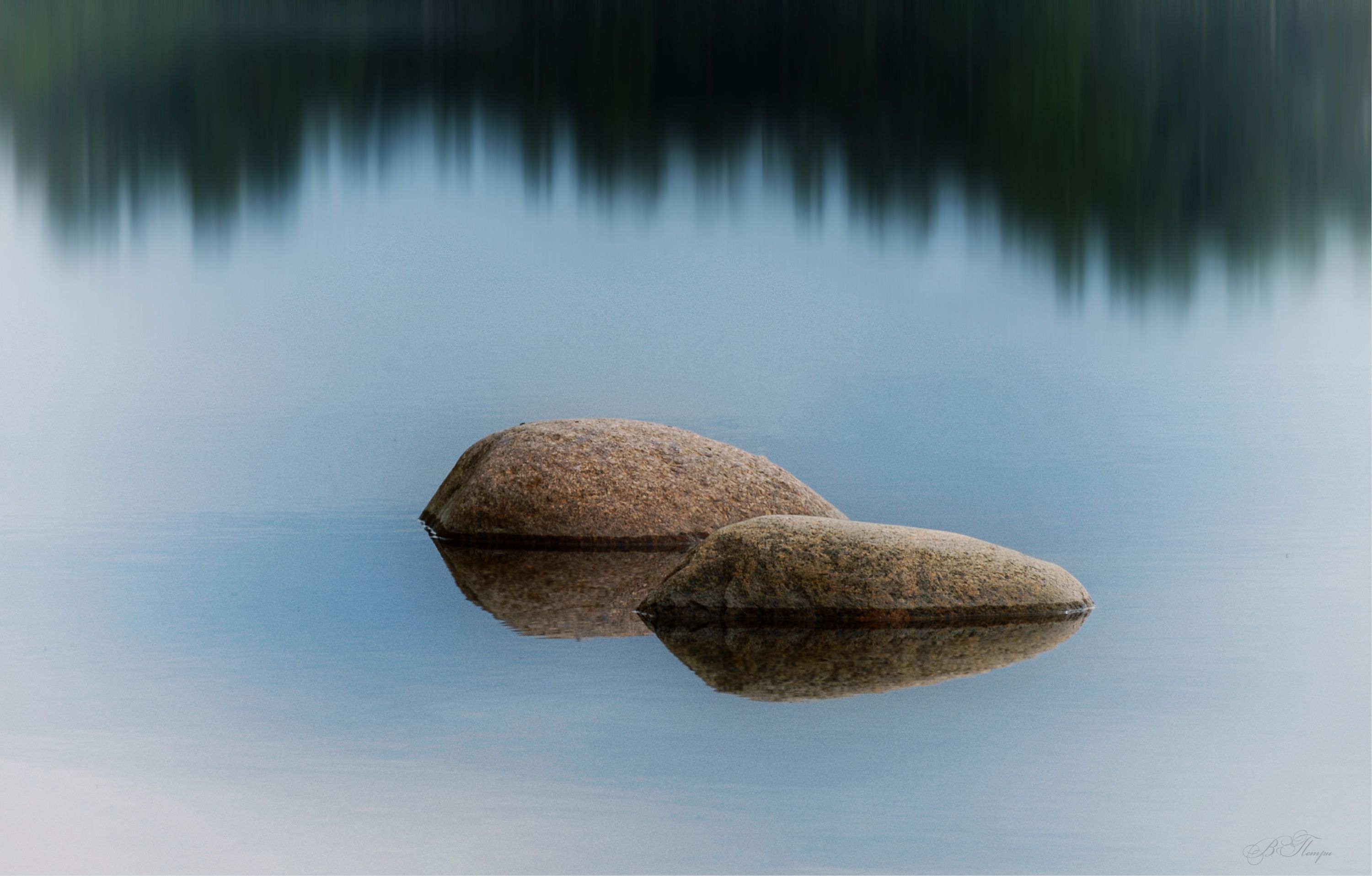 камни отражение озеро, Вера Петри