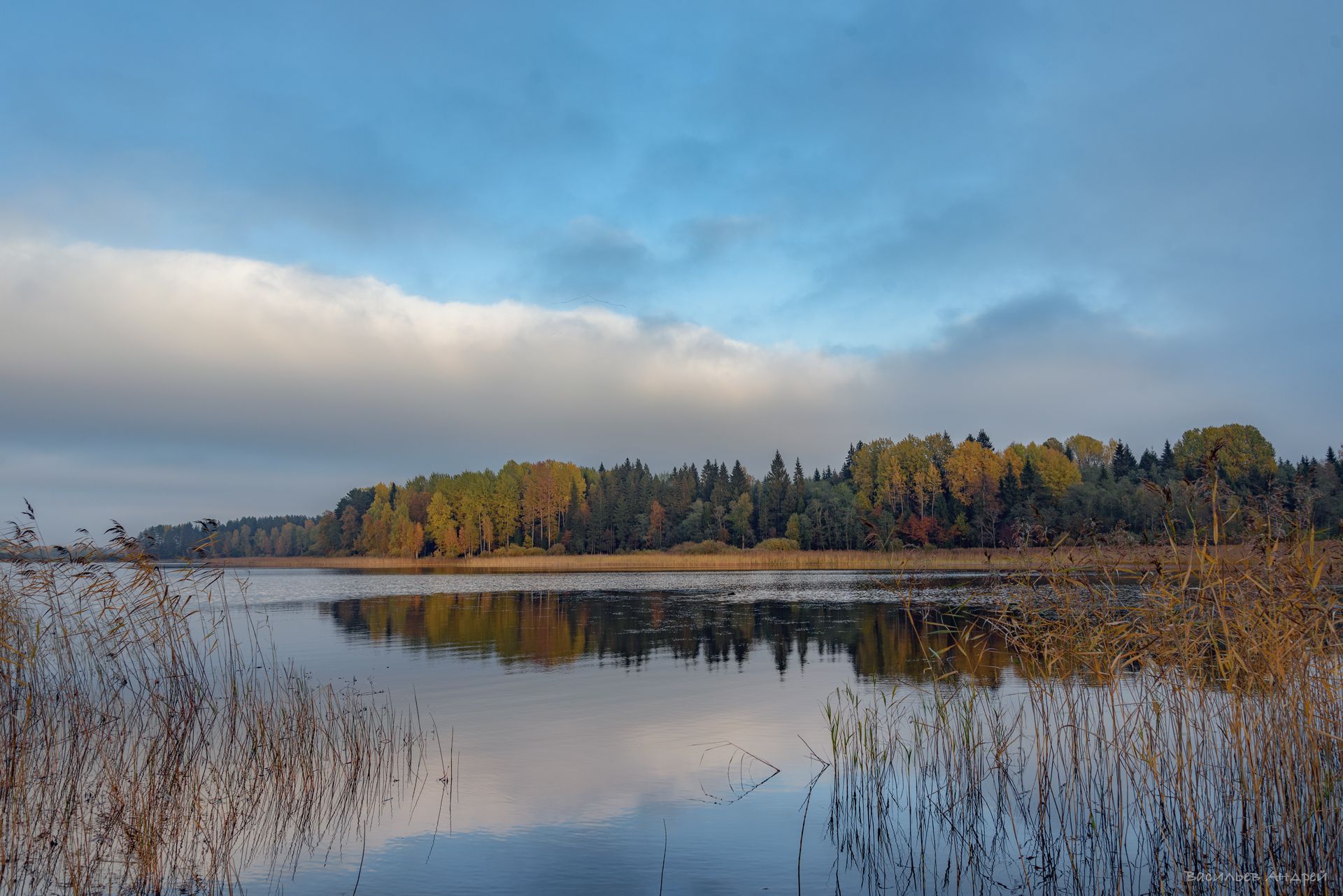 озеро, вечер, тверская область, осень, озеро селигер, Vasilyev Andrey
