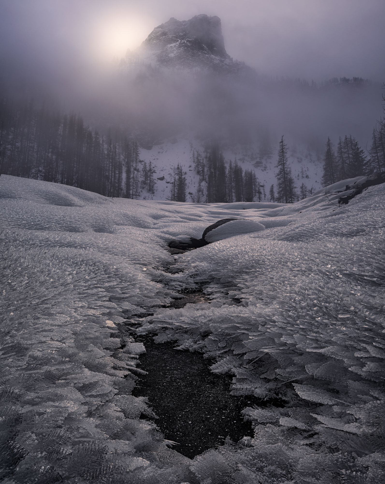 landscape, mountain, winter, alps, mood, fog, texture, italy, Stefano Balma