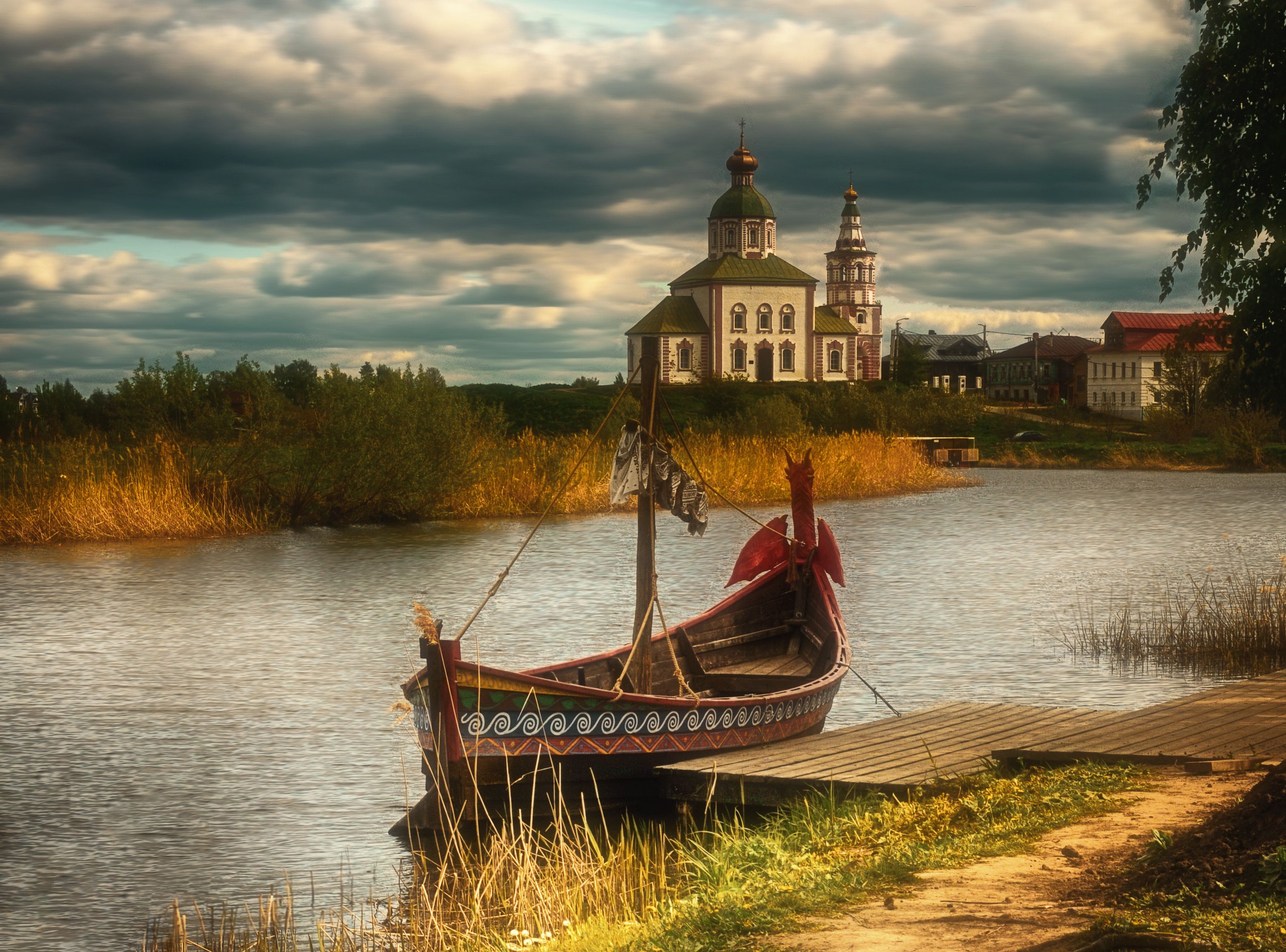 лодка река храм, Вера Петри