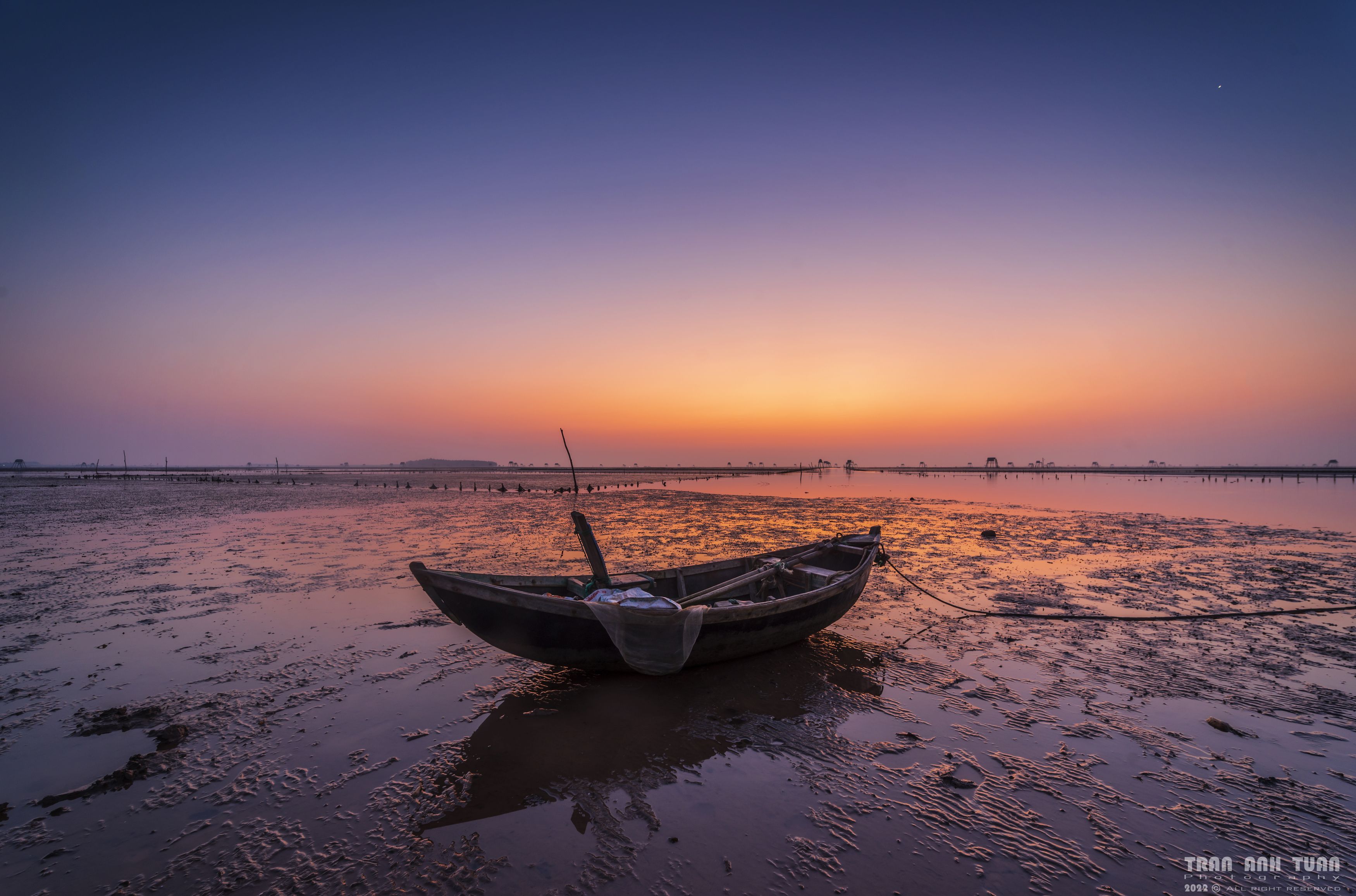 Vietnam, Sunrise, Sea, Boat, Sun, Trần Anh Tuấn