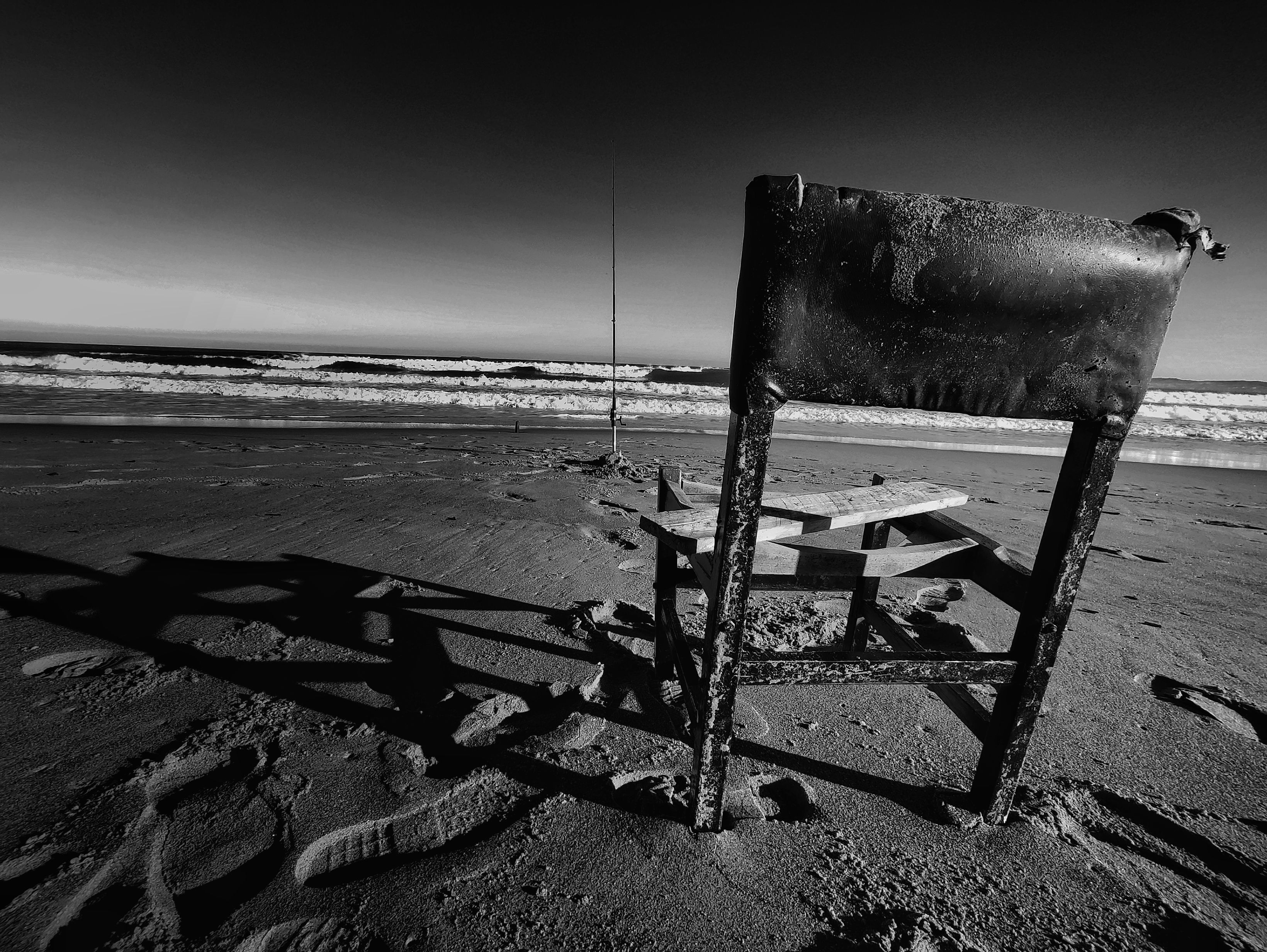 black and white, bnw, chair, film, fine, fishing , sea art, Benaissa Ilyes