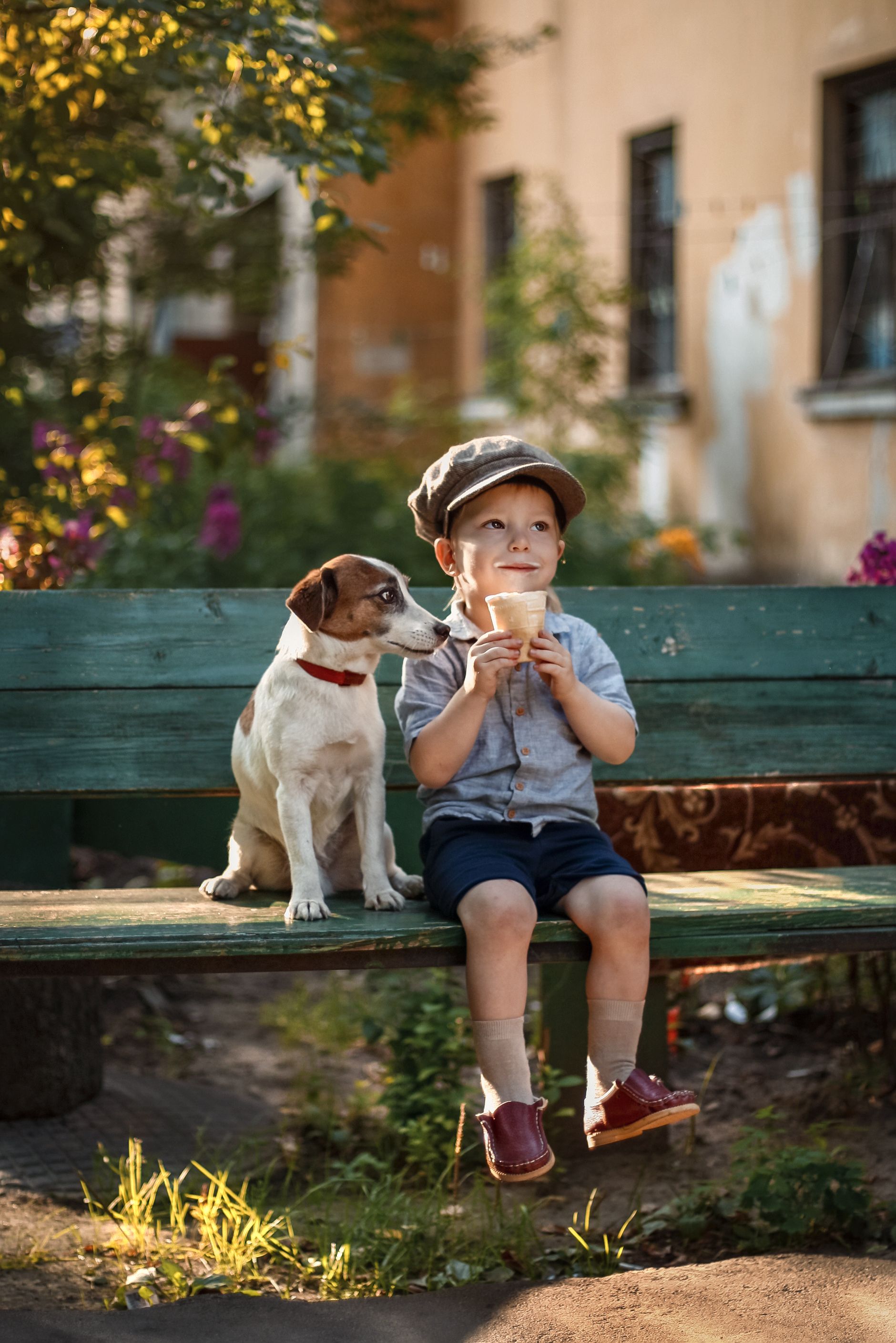 детская фотография, лето, собака, каникулы, Ольга Ужекина