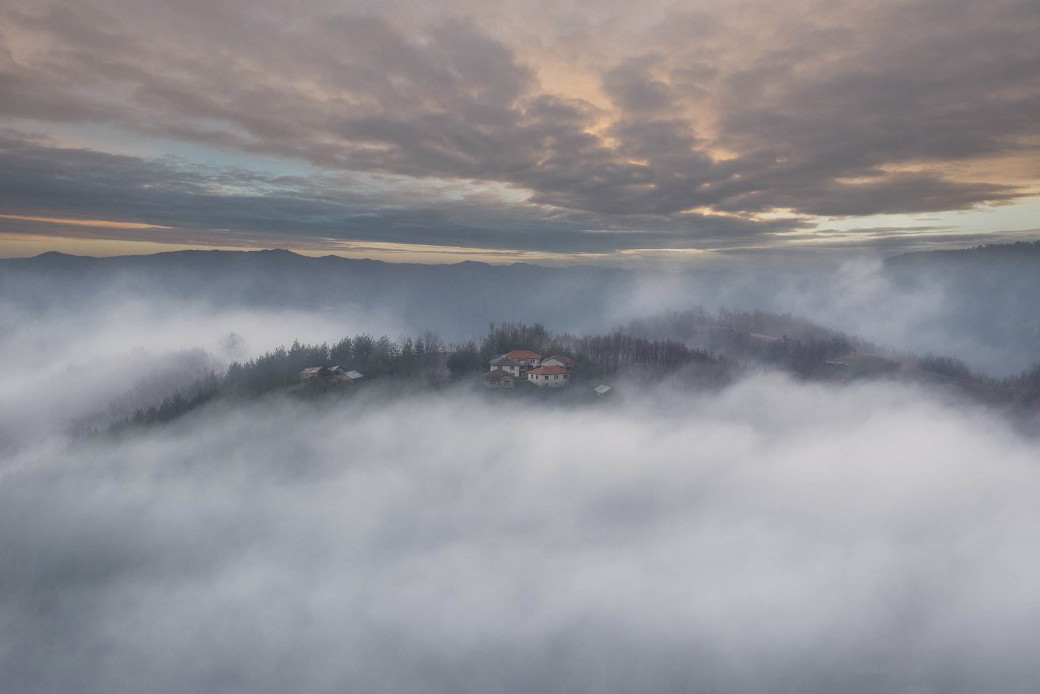 болгария, горы, домик, небо, туман, утро, Красимир Матаров