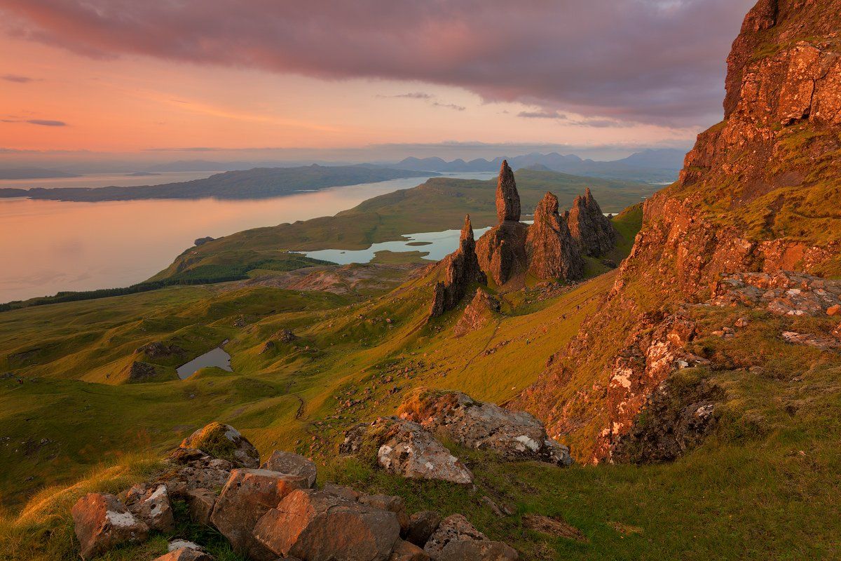 landscape, old man of storr, scotland, skye, sunrise, рассвет, скай, шотландия, Alex Darkside