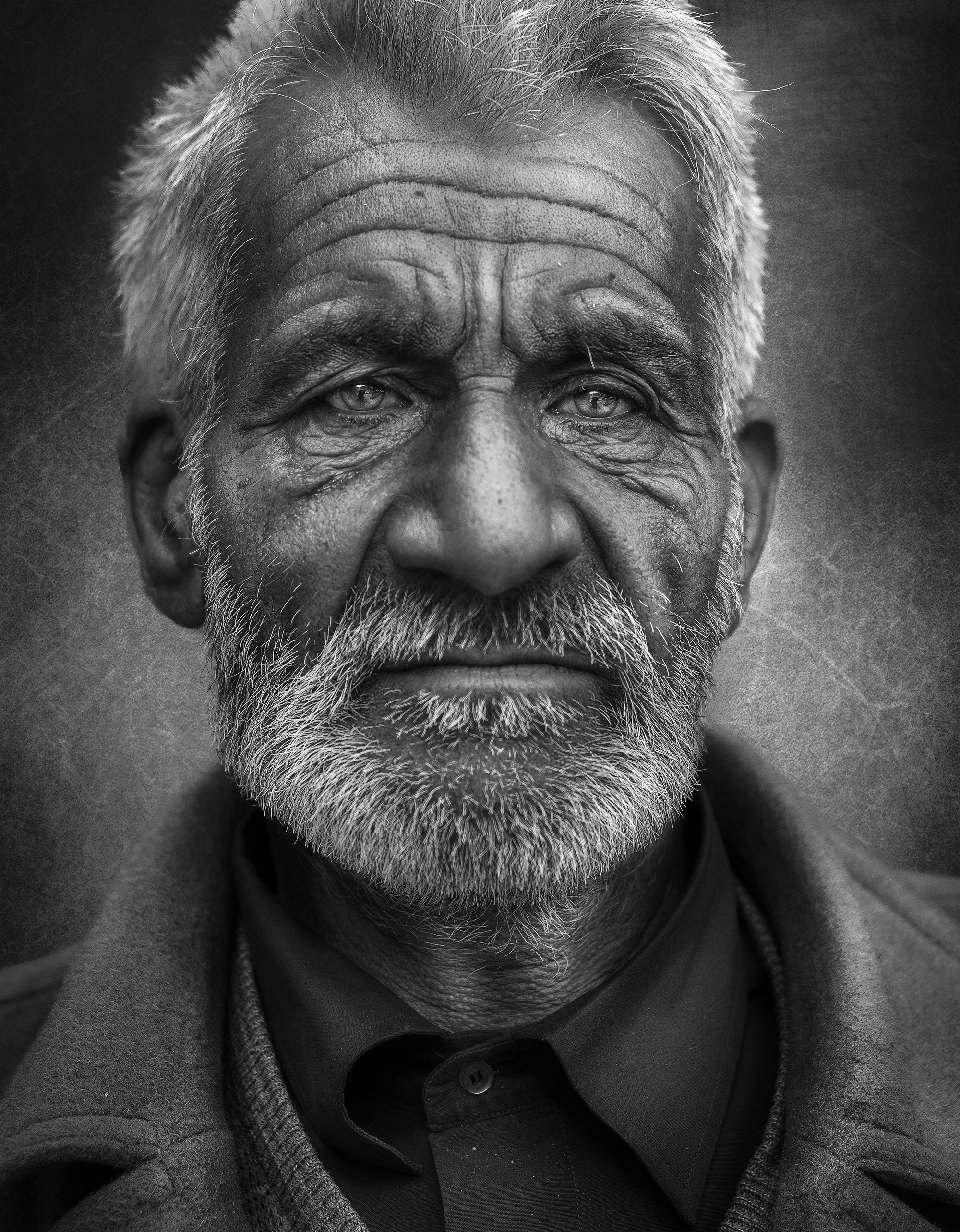 #Forehead #Nose #Beard #Jaw #Flash photography #Ear #Iris #Grey #Black-and-white #No expression , Mehdi Zavvar
