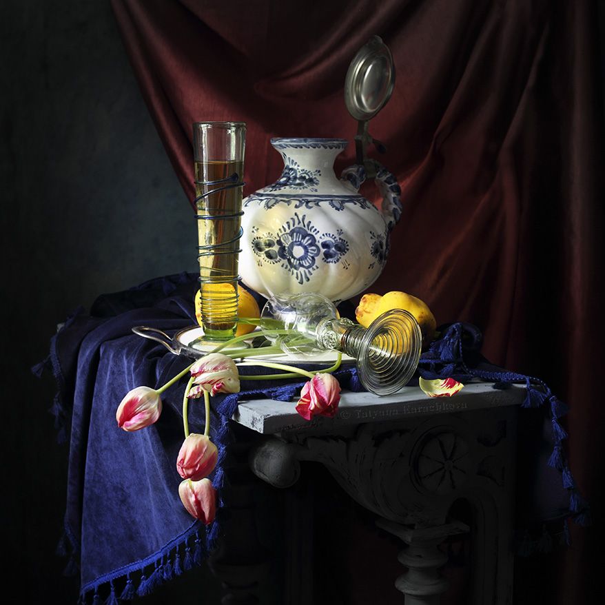 натюрморт, тюльпаны, кувшин, ремер, Tatyana Karachkova