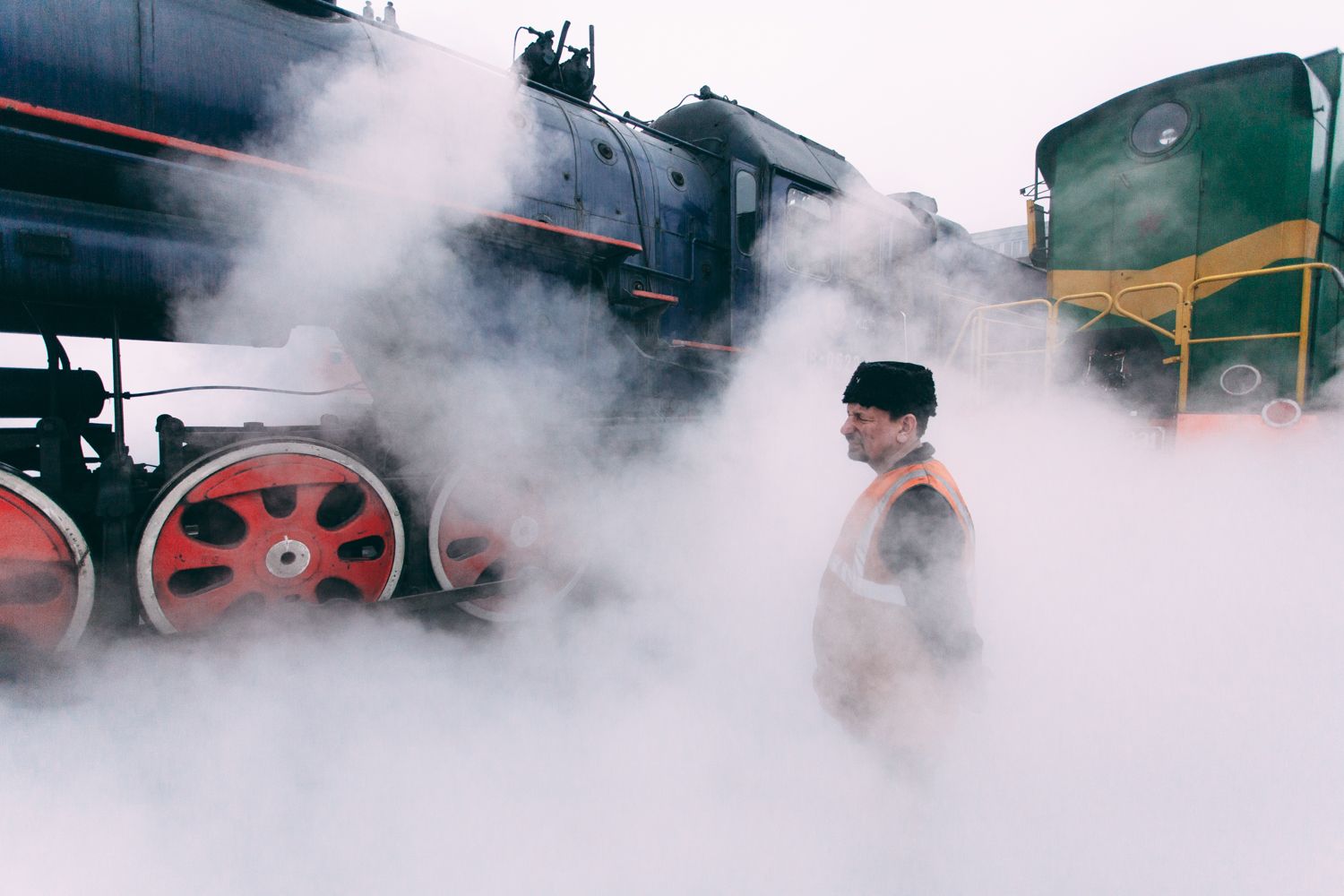 паровоз, пар, steam, туман, Николай Щеголев