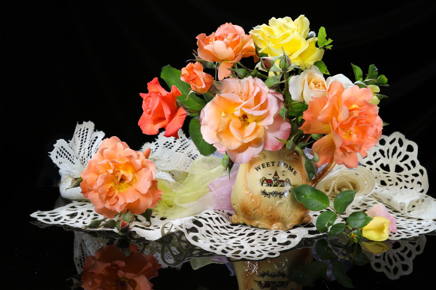 натюрморт, цветы, букет, розы, ваза, Шруб (Беляева) Татьяна