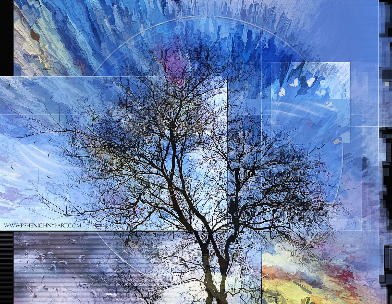 дерево, абстракция, концепция, весна, небо, эйфория, краски, настроение, Андрей Пшеничный