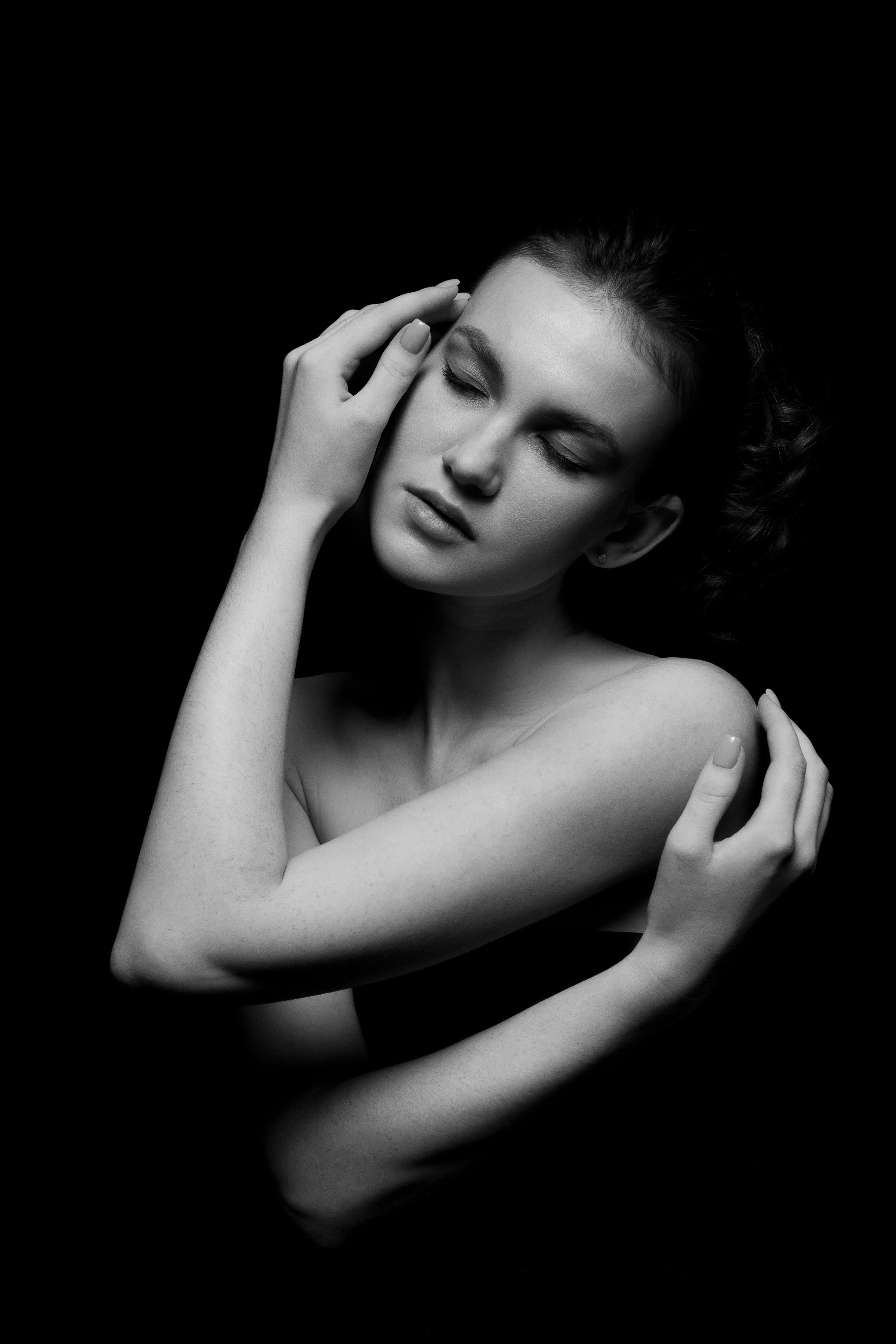 девушка красота портрет черно-белое, Сергей Юдин