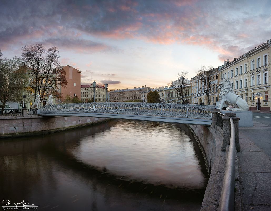 санкт-петербург, питер, спб, львиный, мост, канал, грибоедова, осень, закат, Андрей Помянтовский