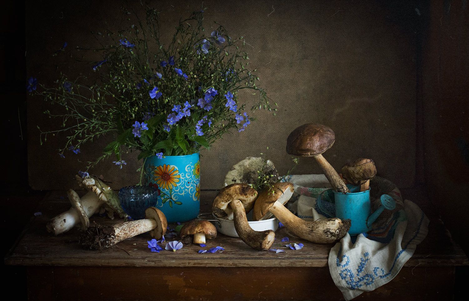грибы, цветы,лето, Лионелла Зимина