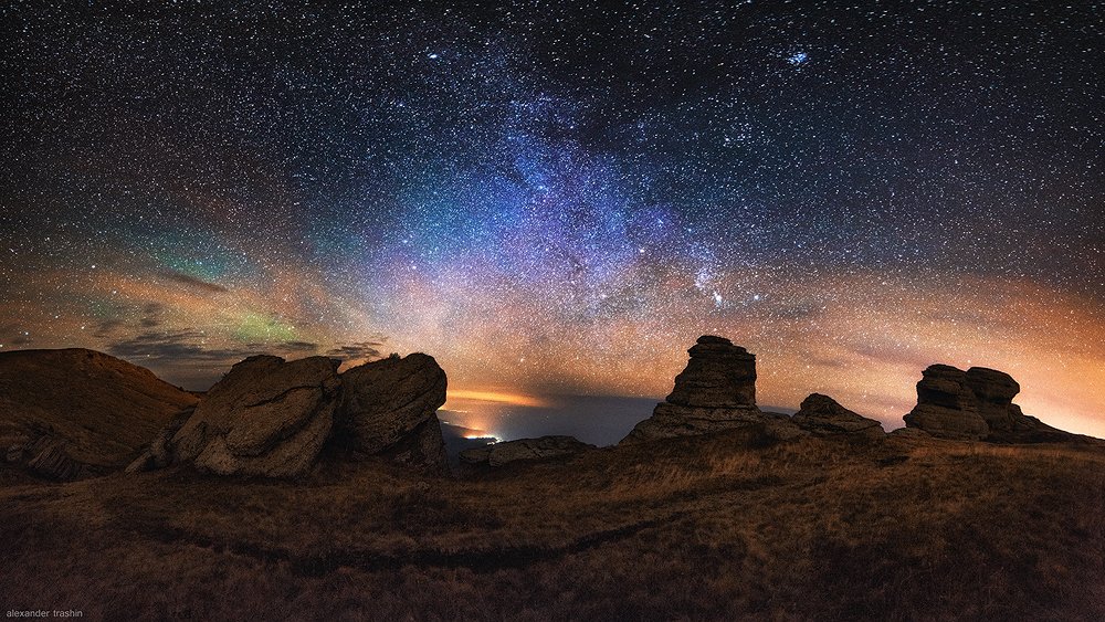 астрофотография, демерджи, крым, ночной пейзаж, панорама, Александр Трашин