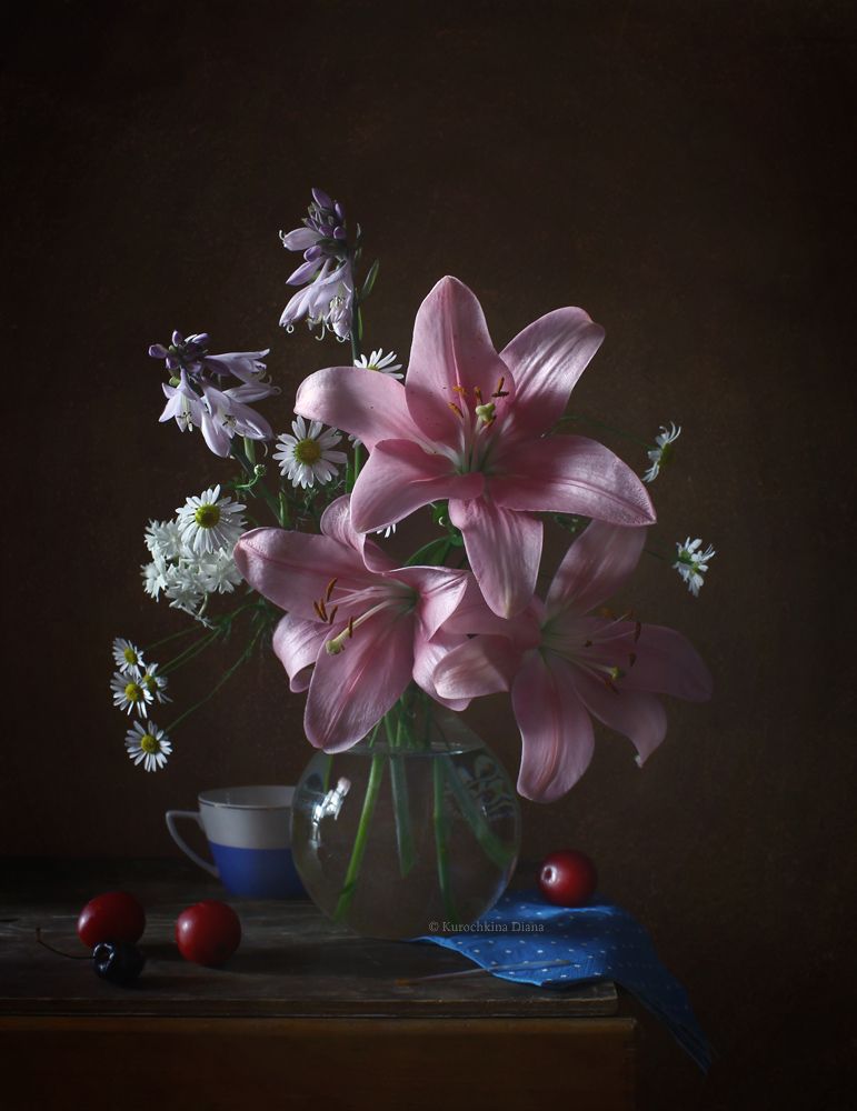 натюрморт, букет, цветы, лилия, Курочкина Диана
