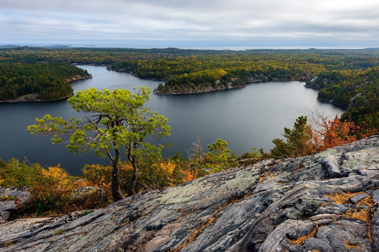 осень, лес, озеро, скалы, пейзаж, канада, онтарио, Сергей Пестерев