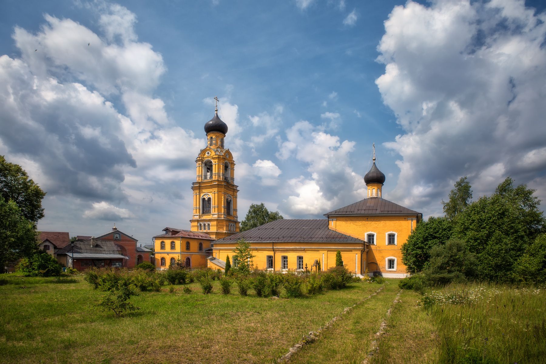 день, город, церковь, небо, облака, Виталий Полуэктов