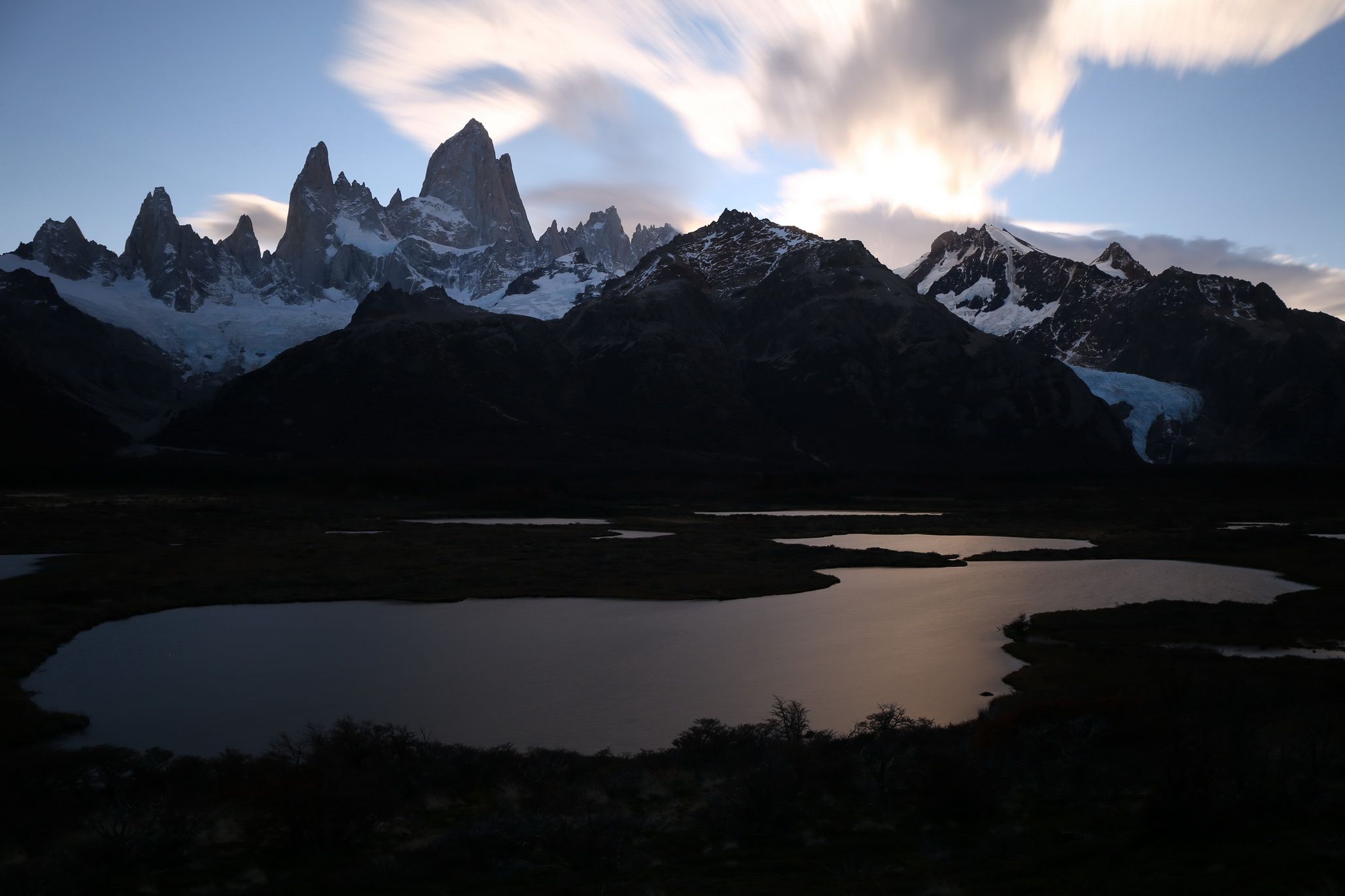 mountains, argentina, patagonia, water, Михаил Конарев
