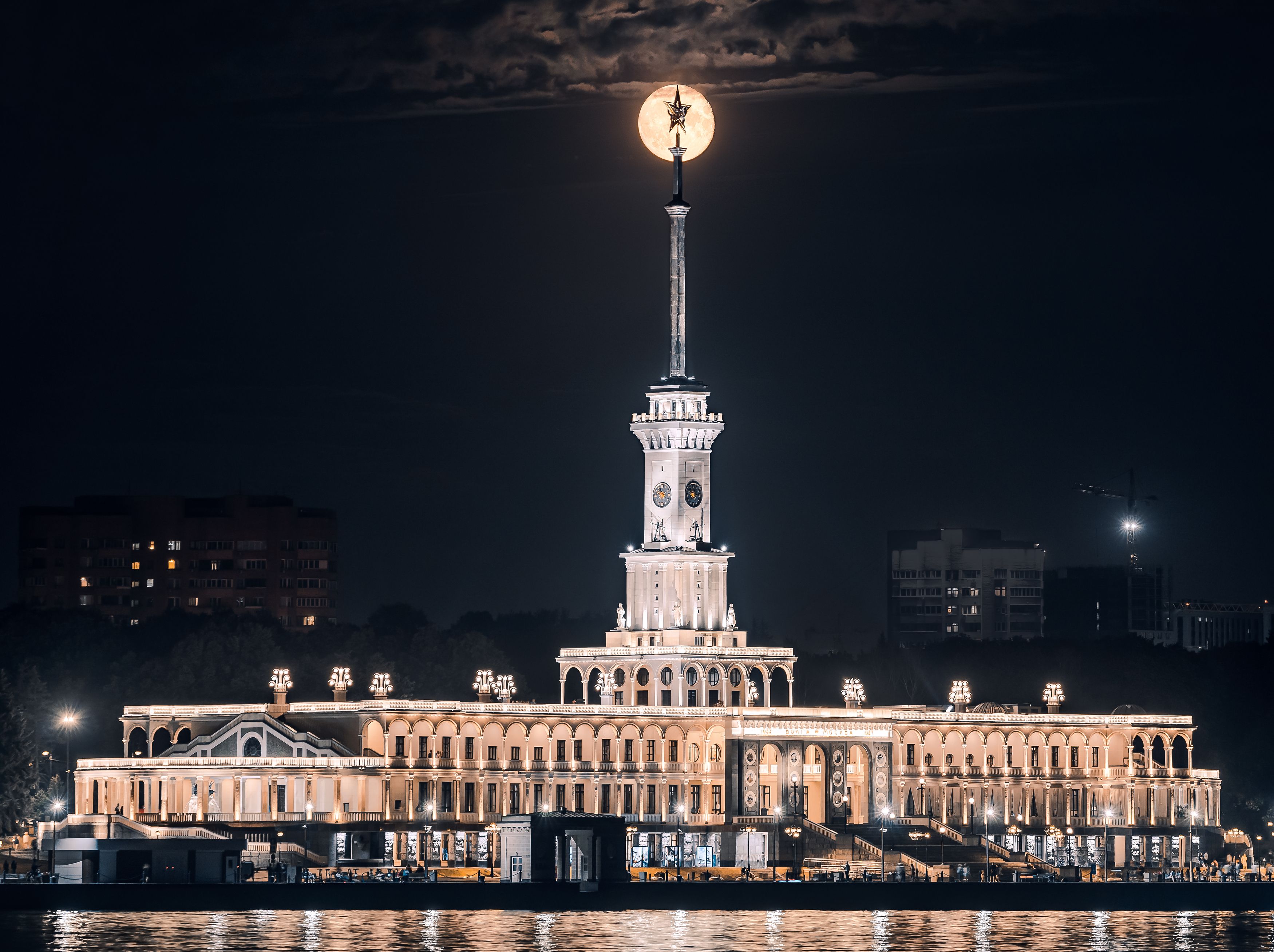 full moon, moscow, полнолуние, москва, речной вокзал, Мазурева Анастасия