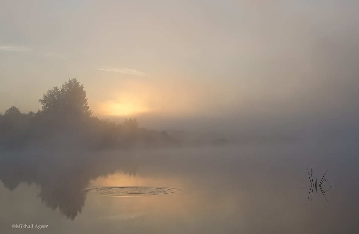 утро рассвет туман архангельское, Михаил Агеев