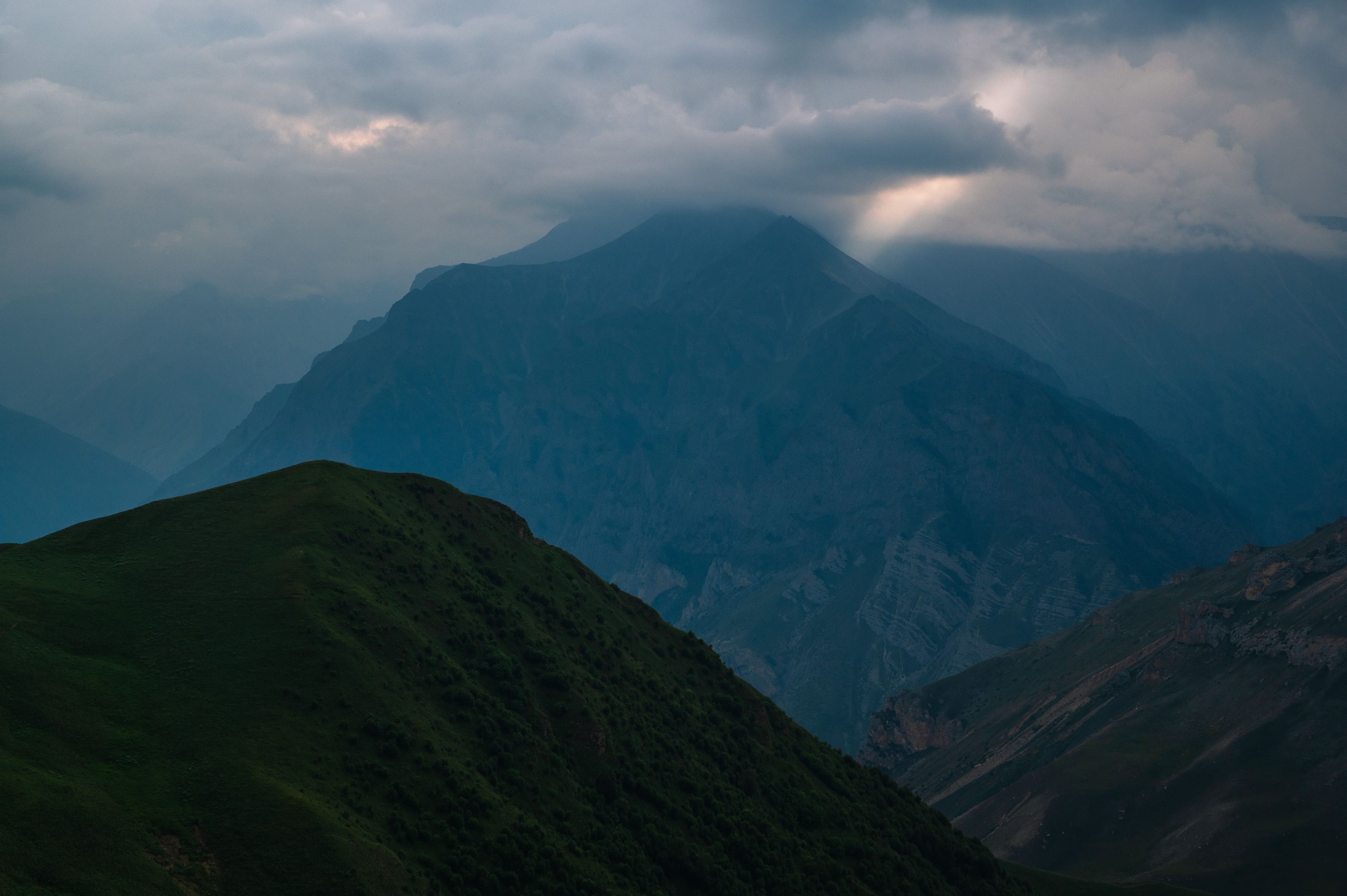 landscape, mountains, caucasus, rock, chegem, nature, sunset, sunset, ray,, Бугримов Егор