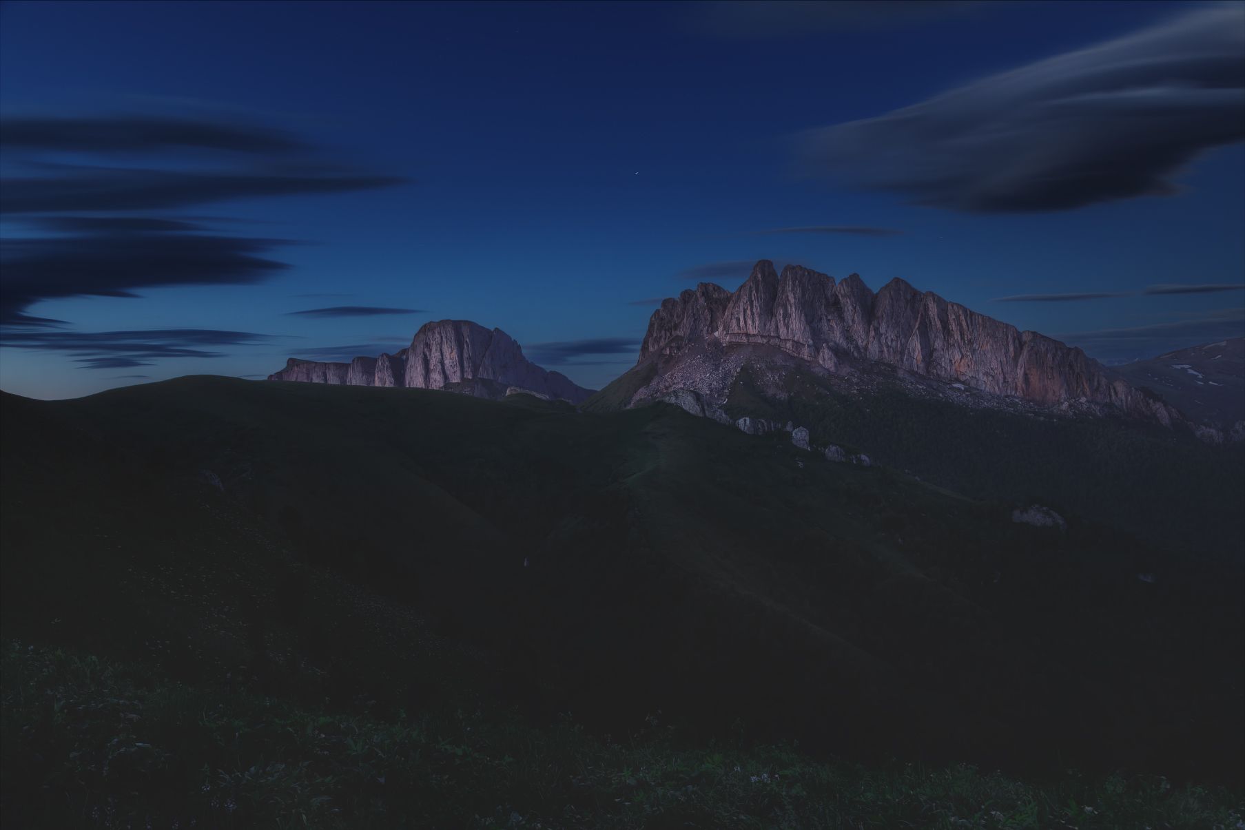 Ночное небо, Ачешбоки, облака, Природный парк Большой Тхач, Кавказ, Дмитрий Шишкин