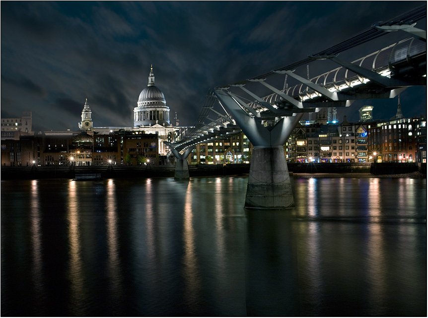 лондон, темза, мост, вечер, Boris Bort