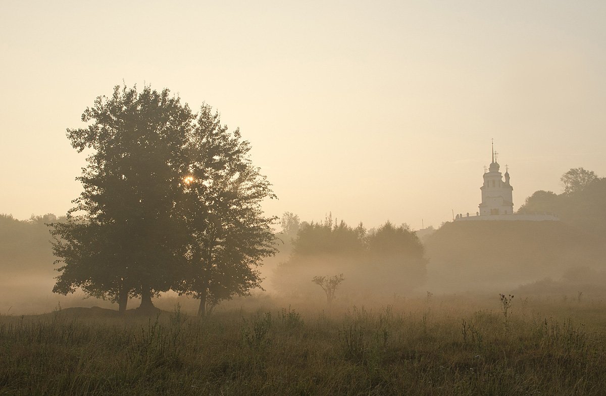 пейзаж монастырь рассвет утро епифань, Михаил Агеев