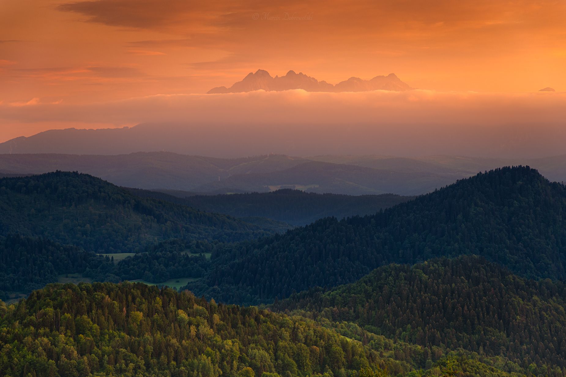 pieniny, tatry, tatras, carpathians, sunset, mountains, clouds, forest, trees, landscape, mountainscape, nikon, tamron,,  Marcin Dobrowolski