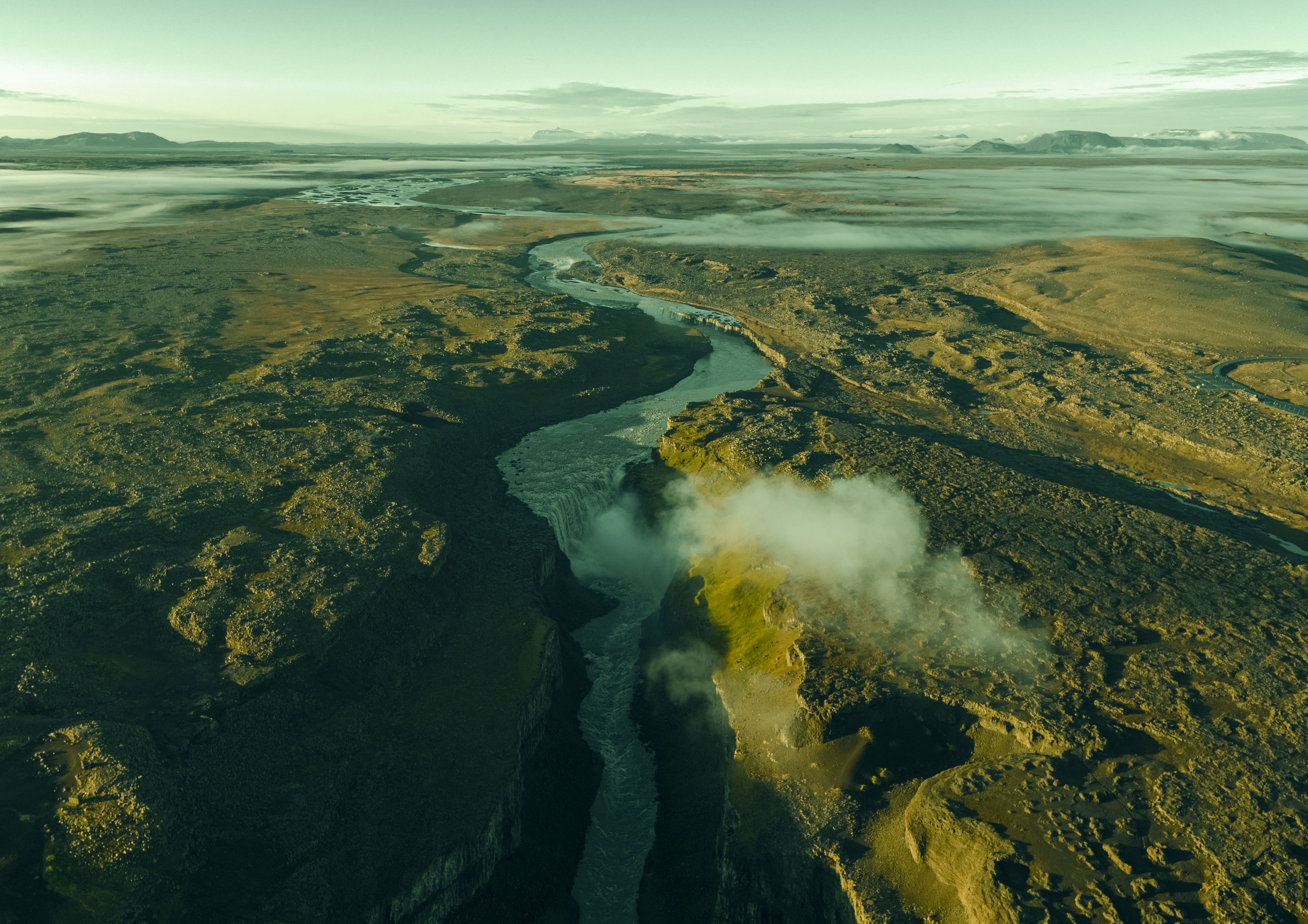 аэрофотосъёмка,пейзаж,река,goðafoss waterfall, Ruslan Stepanov