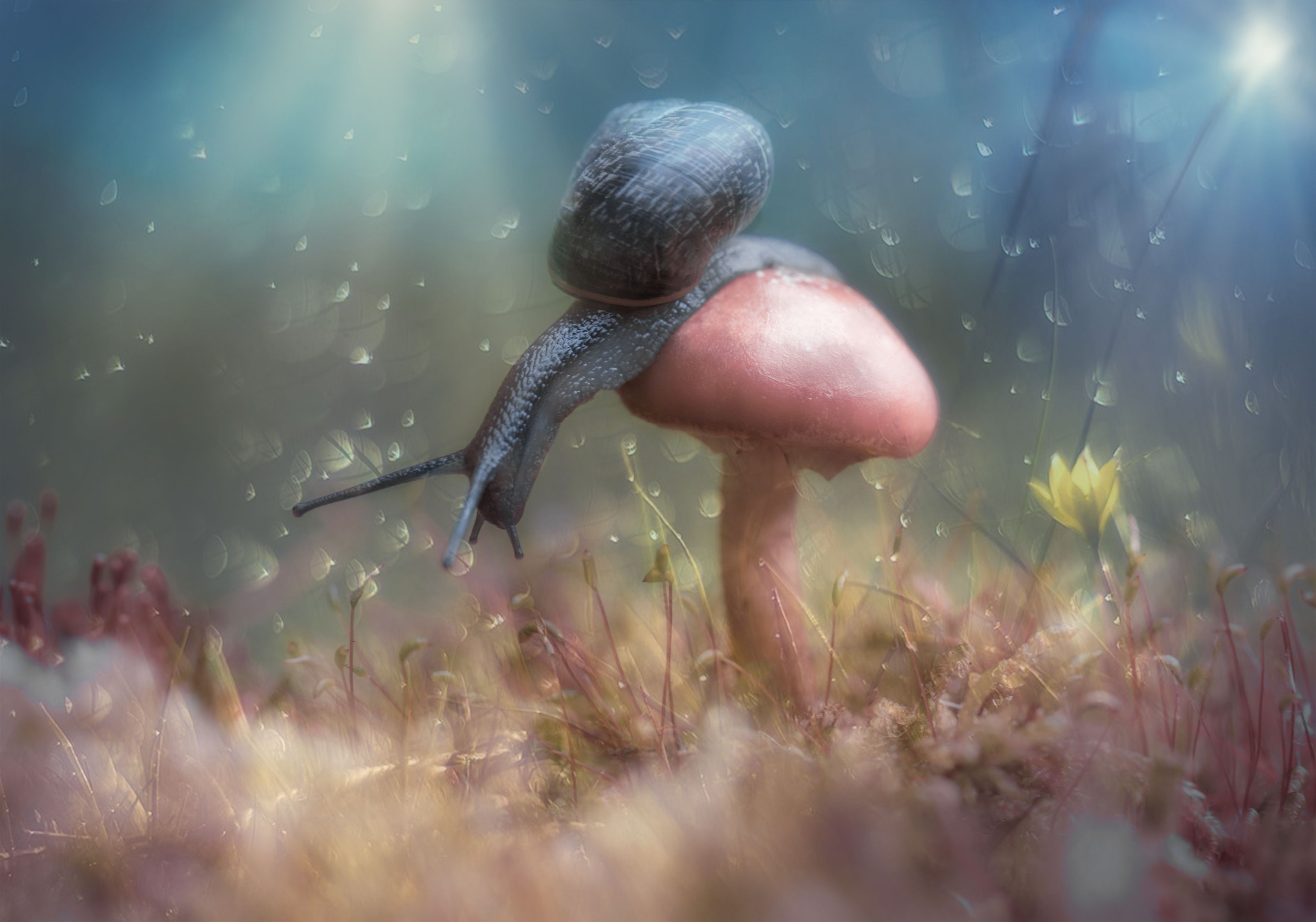 макро, лес, грибы, улитка, природа, macro, snail, mushroom, nature, forest, Мария Обидина