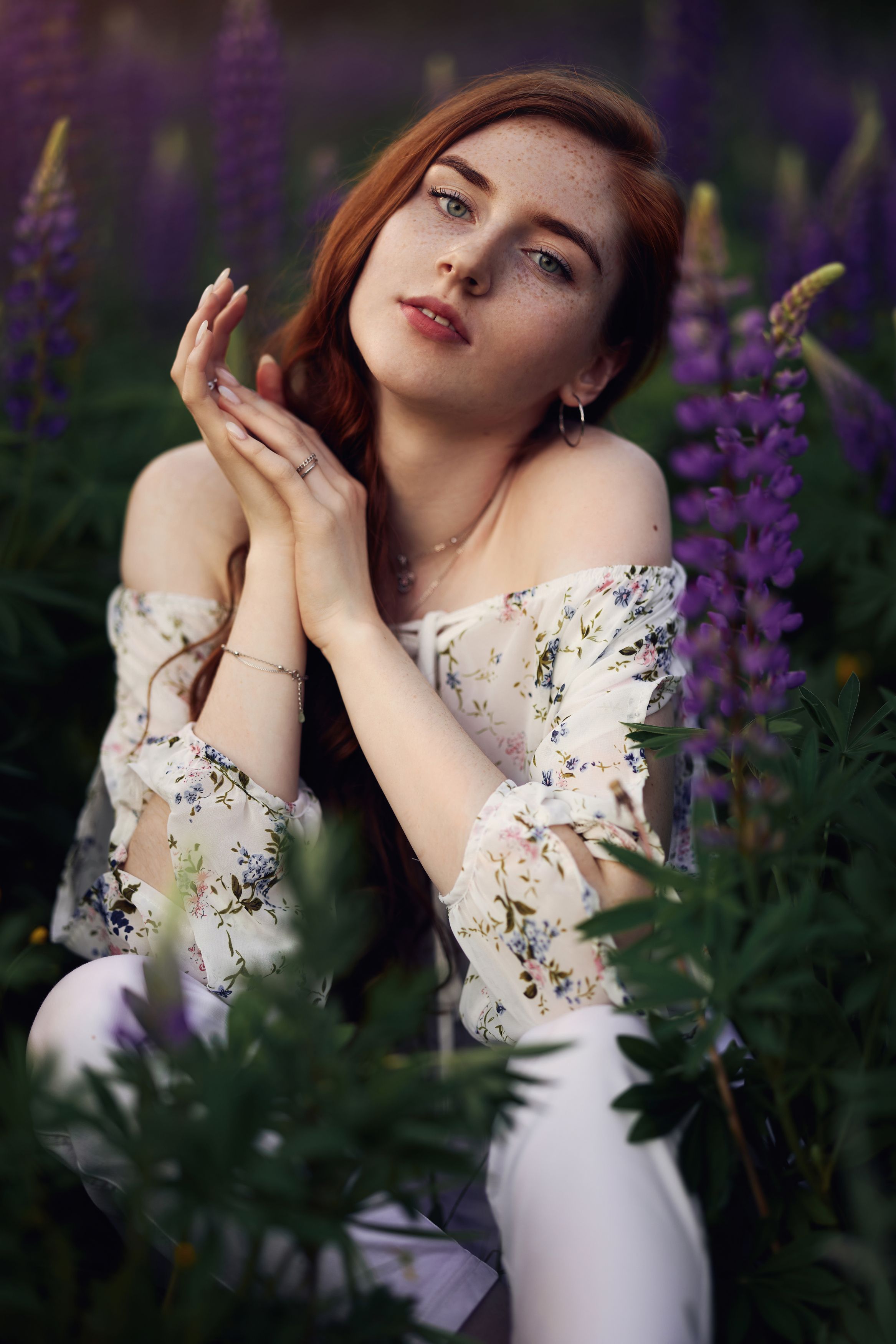 Girl portrait, flowers, girl, Дмитрий Дыбов