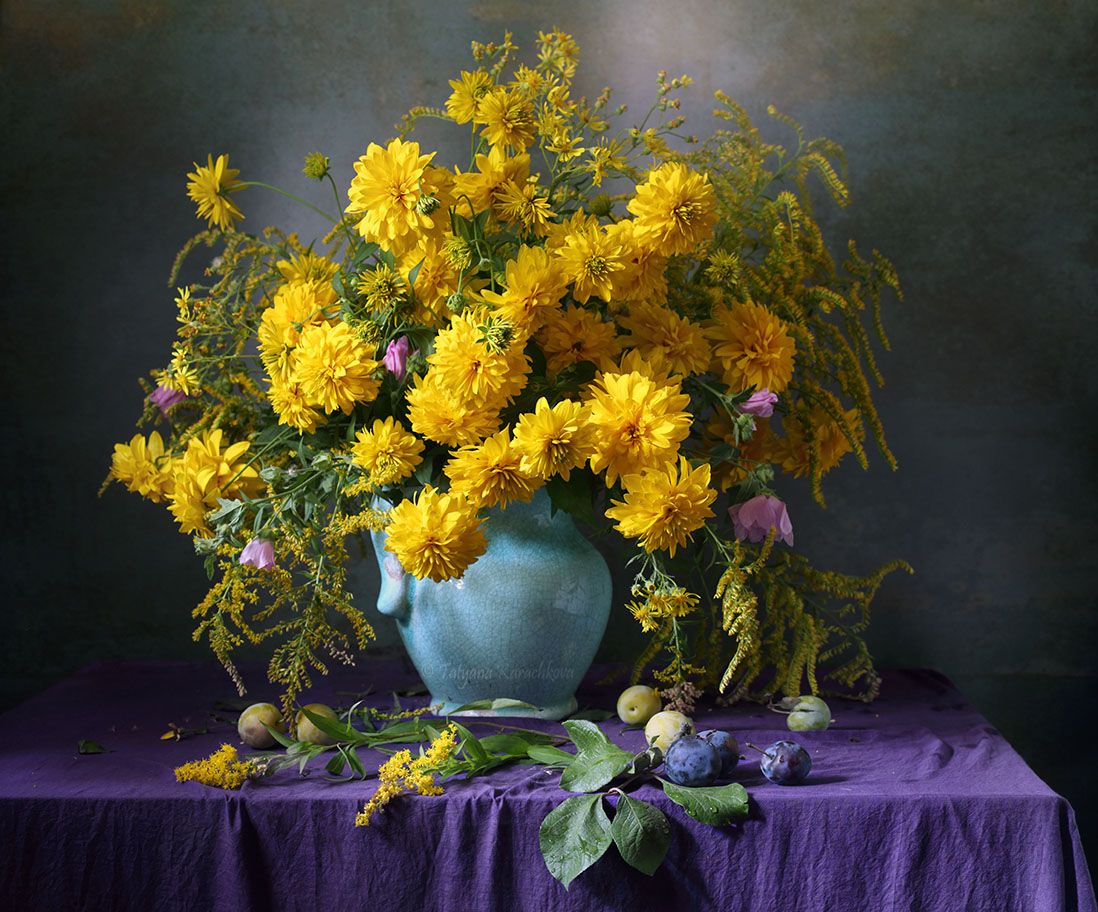 натюрморт, лето, цветы, золотой шар, рудбекия рассеченная, Tatyana Karachkova