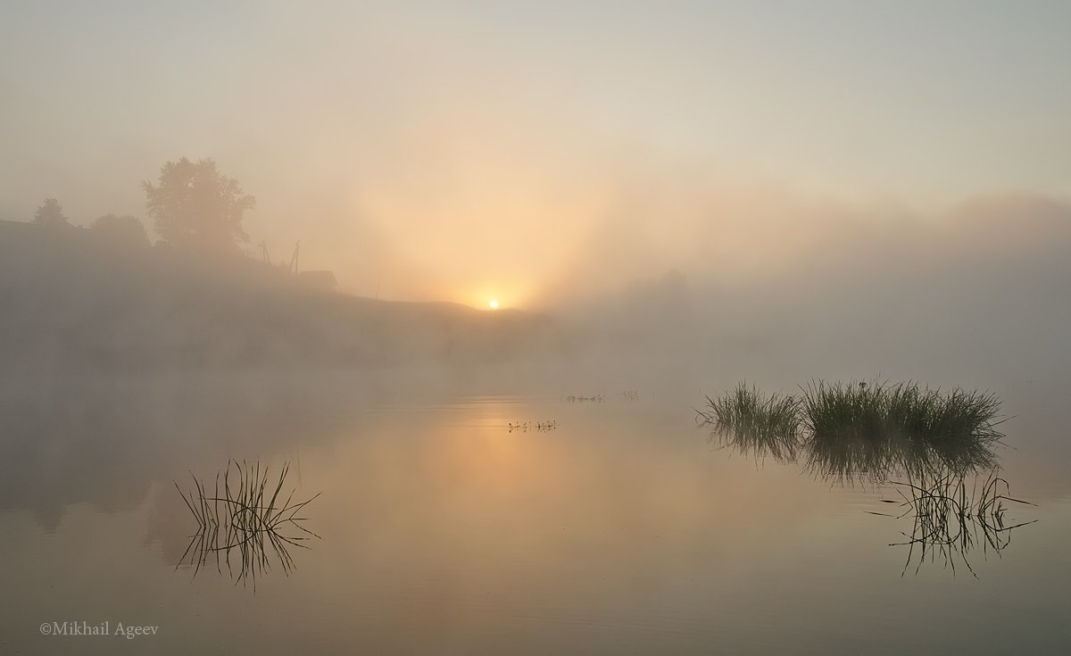 туман рассвет восход архангельское, Михаил Агеев