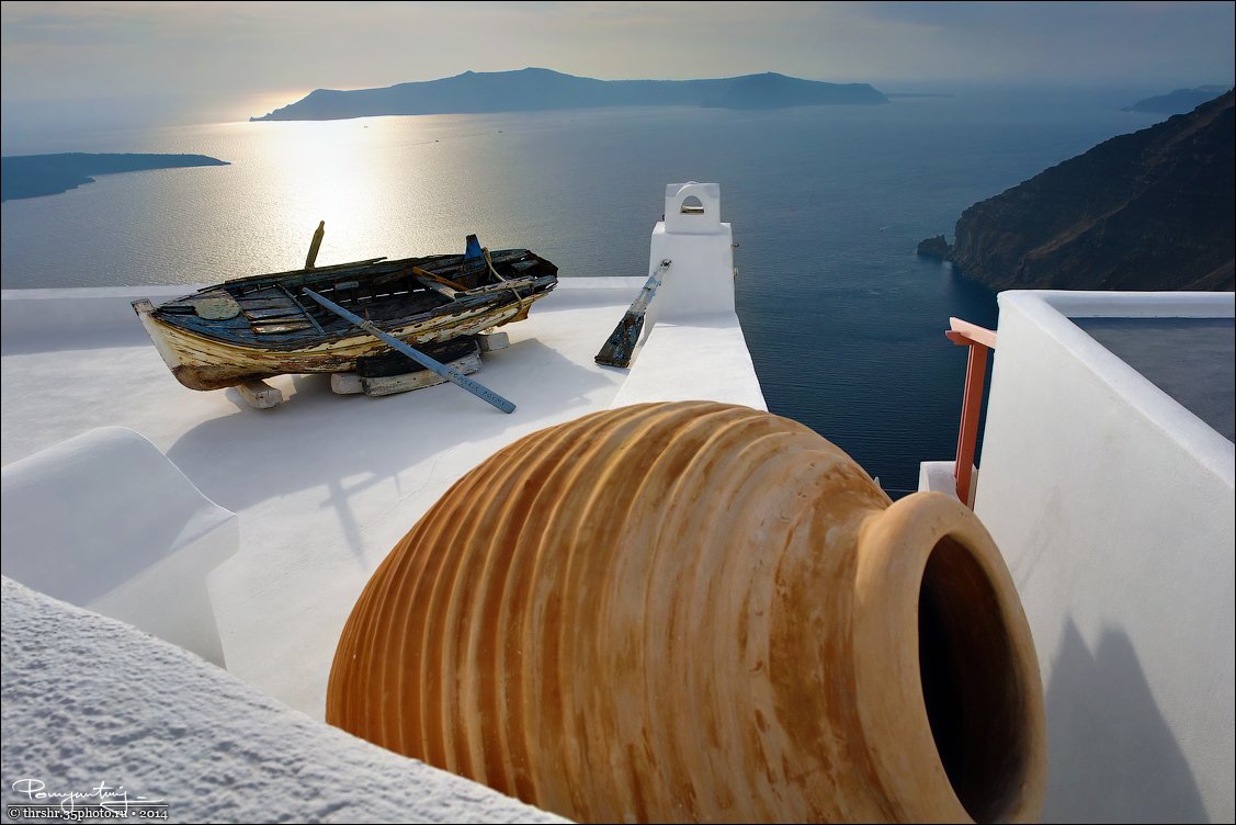 Aegean, Boat, Fira, Firostefani, Greece, Island, Santorini, Sea, Andrew Thrasher