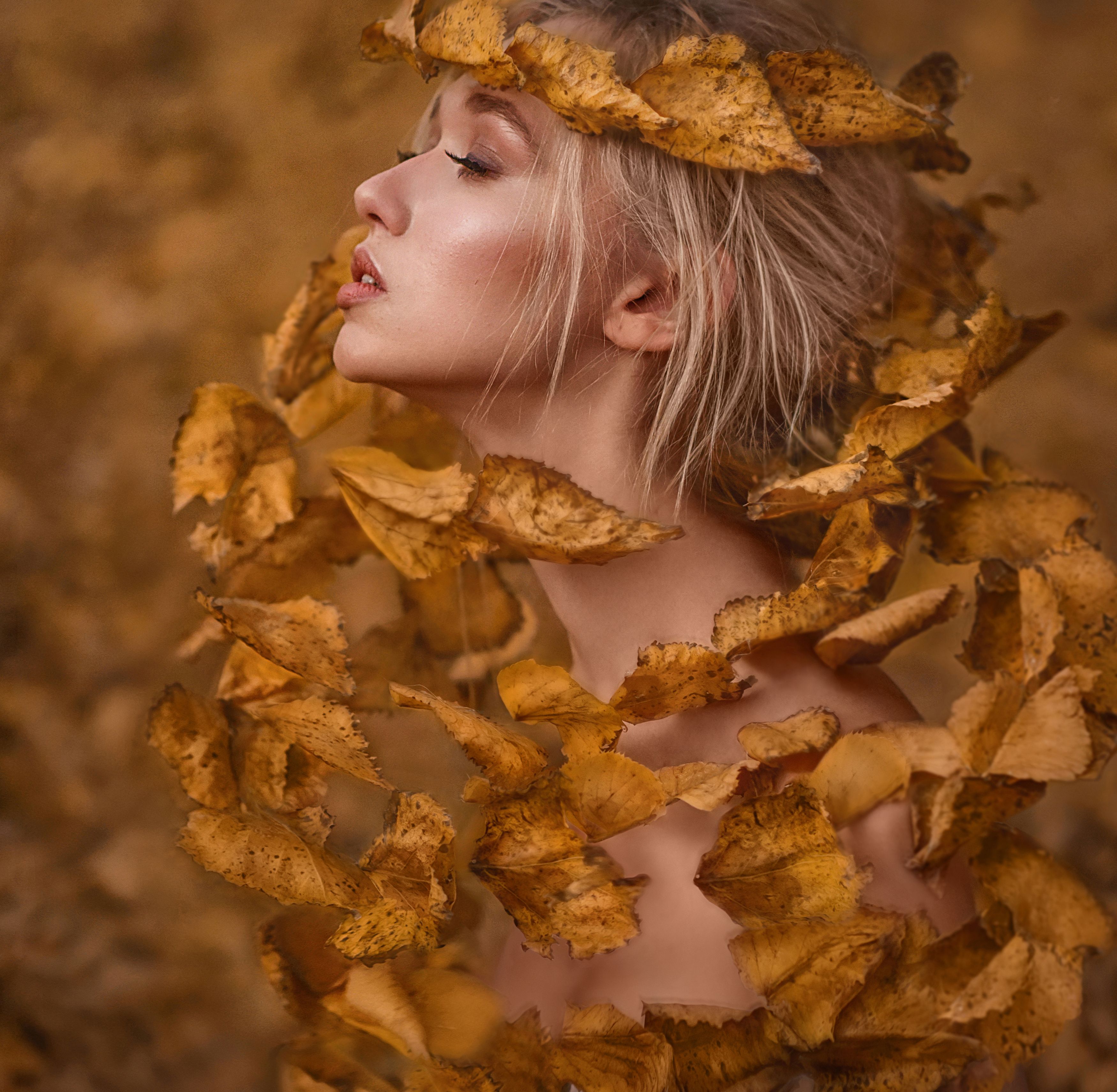портрет, осень, листья, девушка, листва, Ilona Baimova