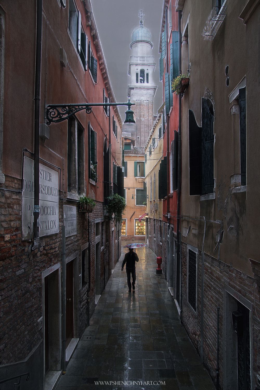архитектура, венеция, дождь, город, силуэт, улица, италия, Пшеничный Андрей
