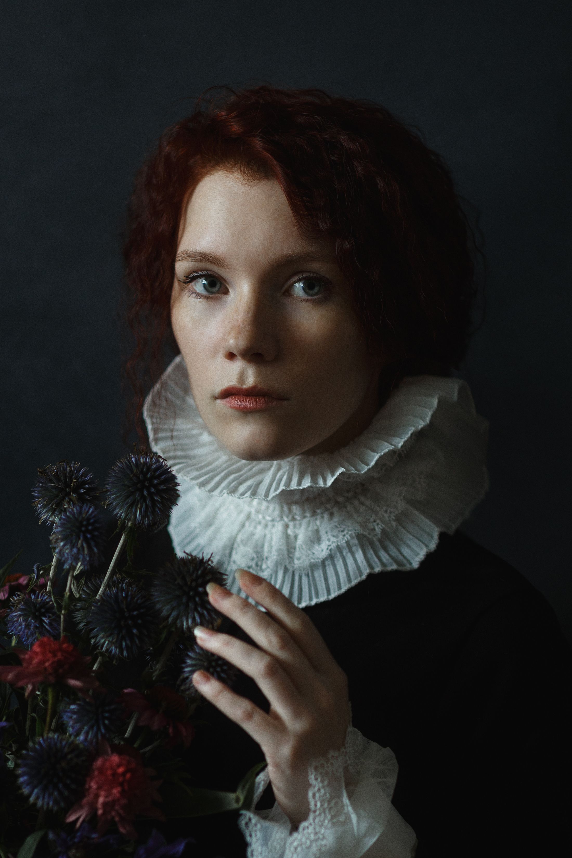 портрет, лицо, женщина, цвет, печать, барокко, цветы, взгляд, Ведмеденко Оксана