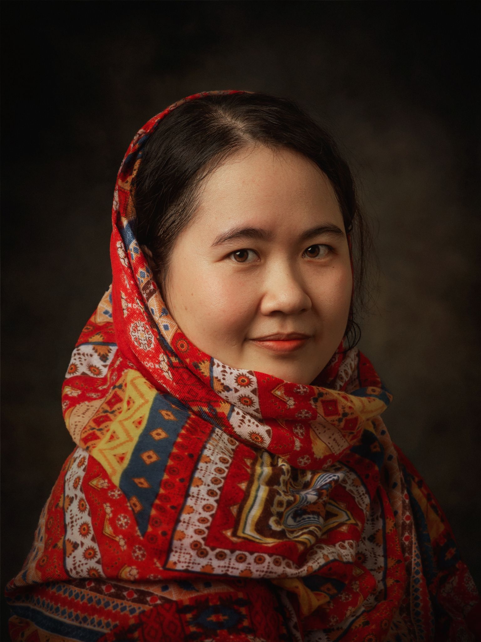 asian, vietnam, vietnamese, portrait, face, red, young, women, female, studio, Nguyen Hoang Viet