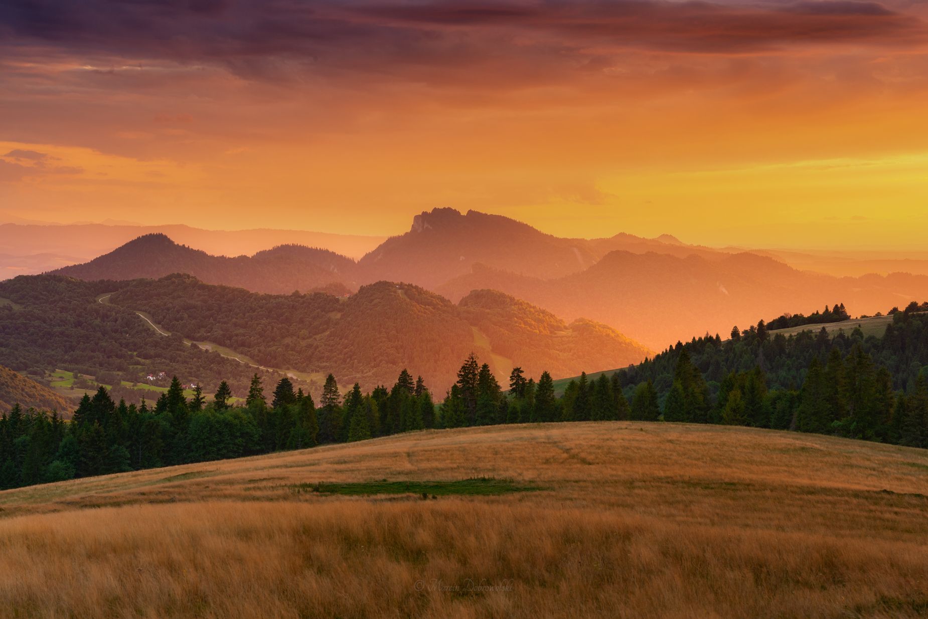 carpathians, clouds, forest, karpaty, landscape, mountains, mountainscape, pieniny, plants, poland, polska, sky, sunlight, sunset, szczawnica, trees, sokolica, trzy korony, szlachtowa, szafranówka, stary wierch, wysoki wierch,  Marcin Dobrowolski