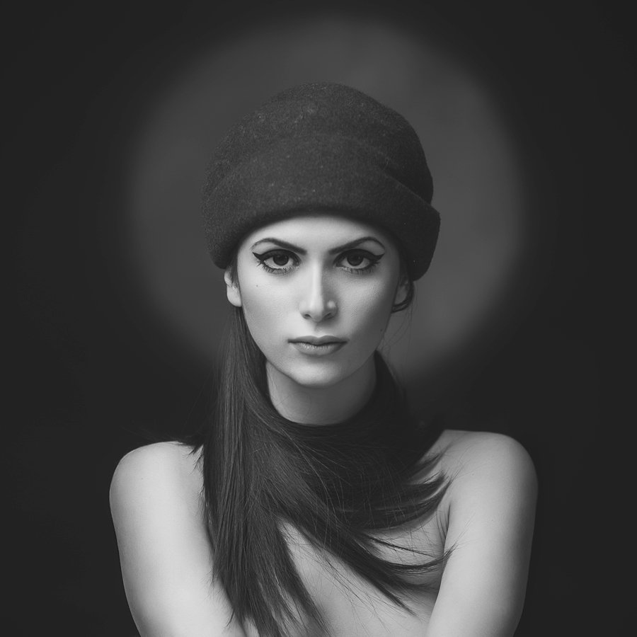 Black and white, Hair, Portrait, Woman, Волосы, Женщина, Портрет, © Kalynsky
