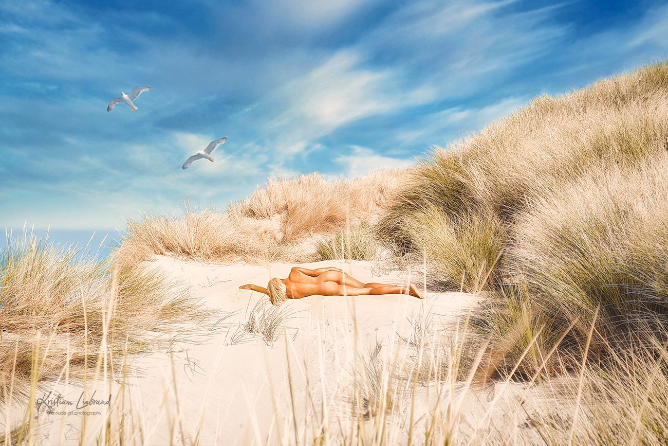 nude,beach,sea, sand dune, dunes, blonde, girl, model, outdoor, nature, sand, girl, nude art, Liebrand Kristian