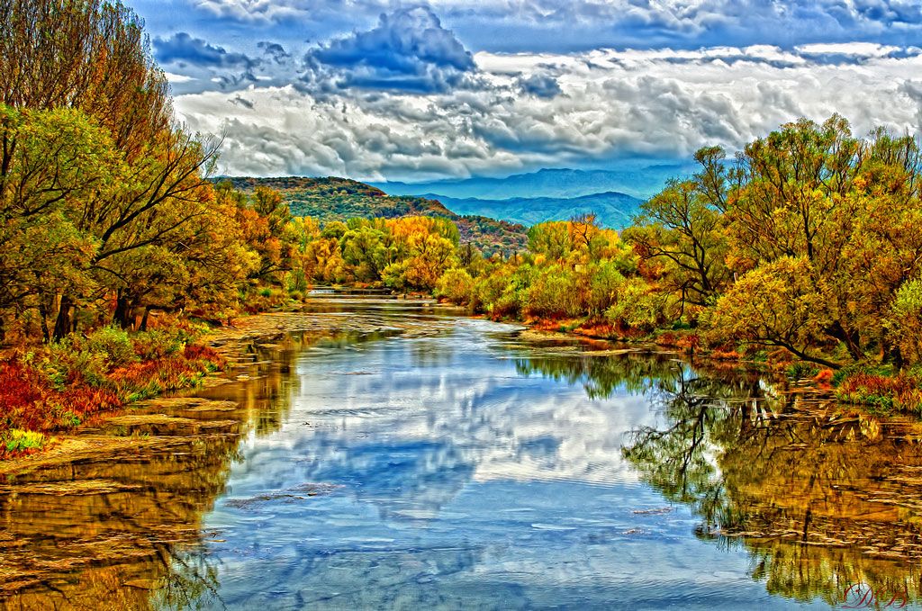 autumn, blue, cloud, clouds, color, colors, landscape, nature, photography, river, riverscape, sky, tree, trees, tranquillity,, Dr Didi Baev