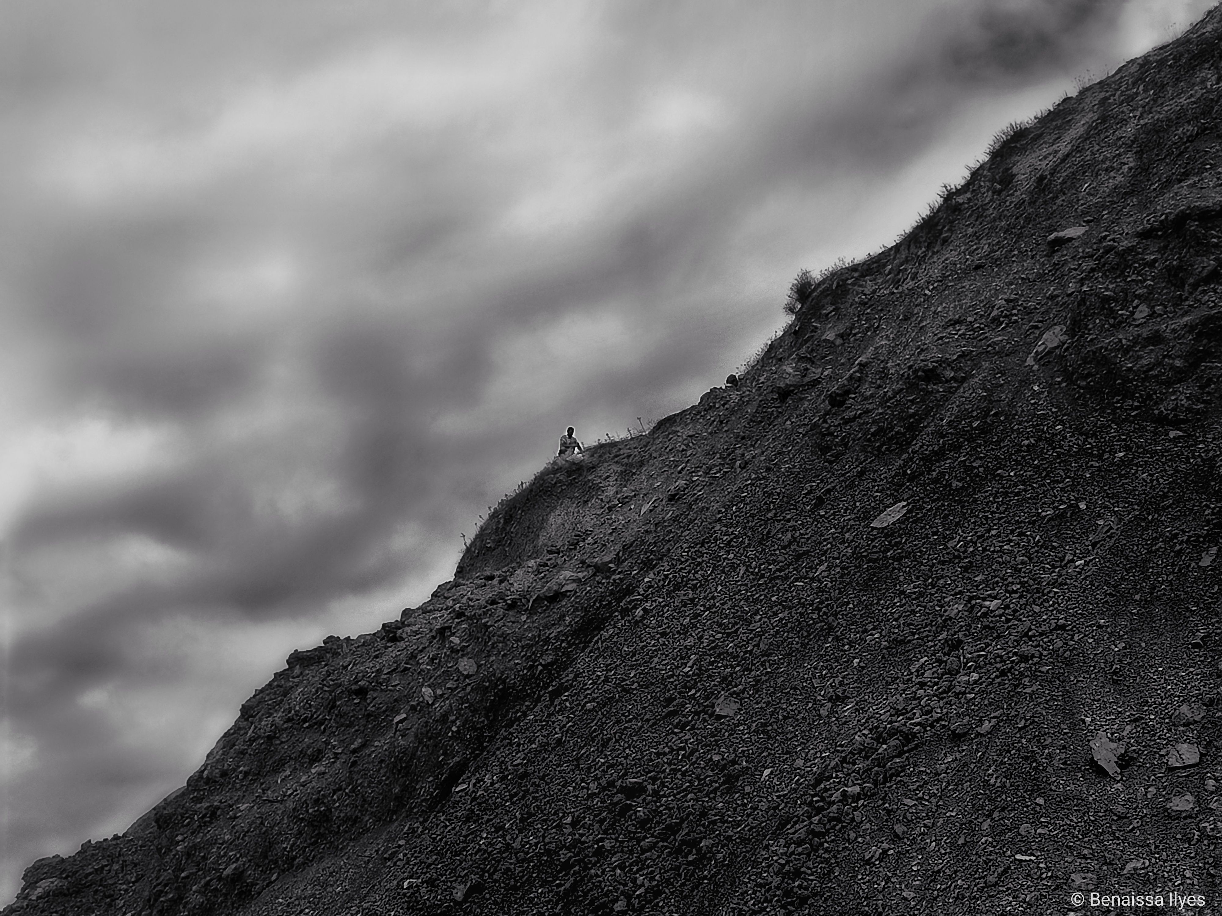 black and white, landascape, clouds, monochrome, Benaissa Ilyes