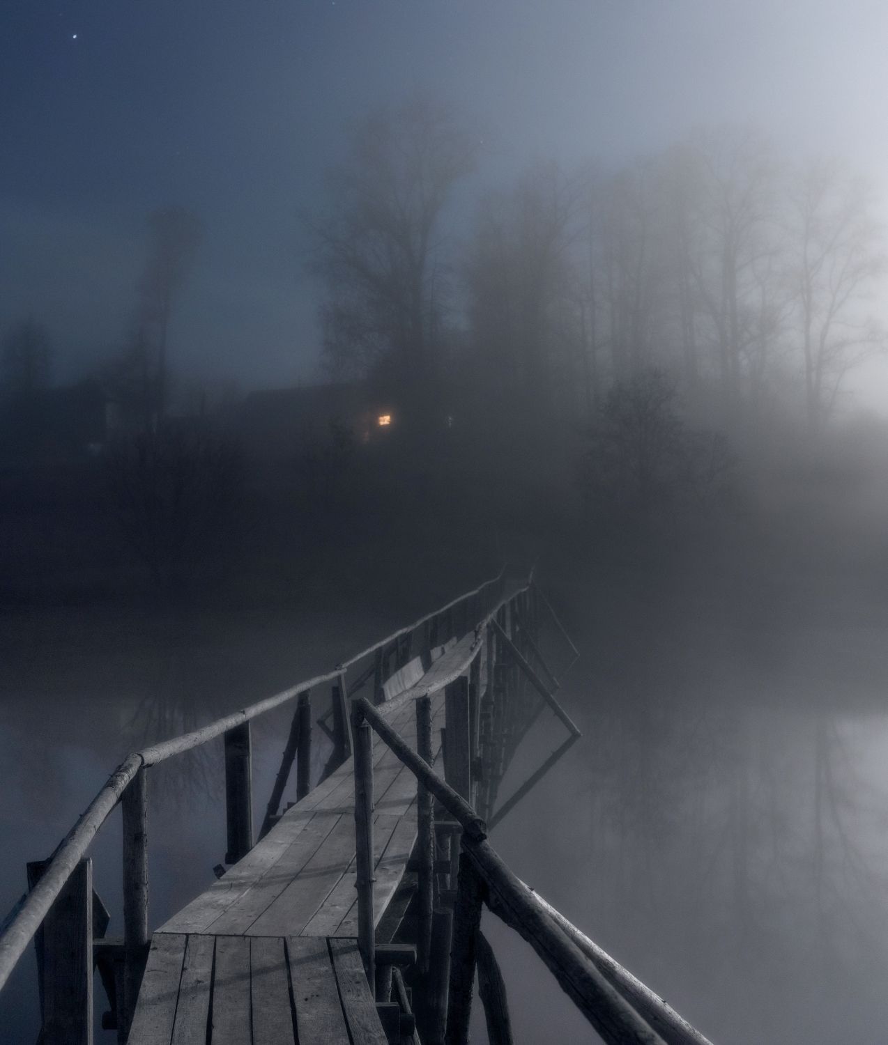 ночь туман мостик село, Сергей Буторин
