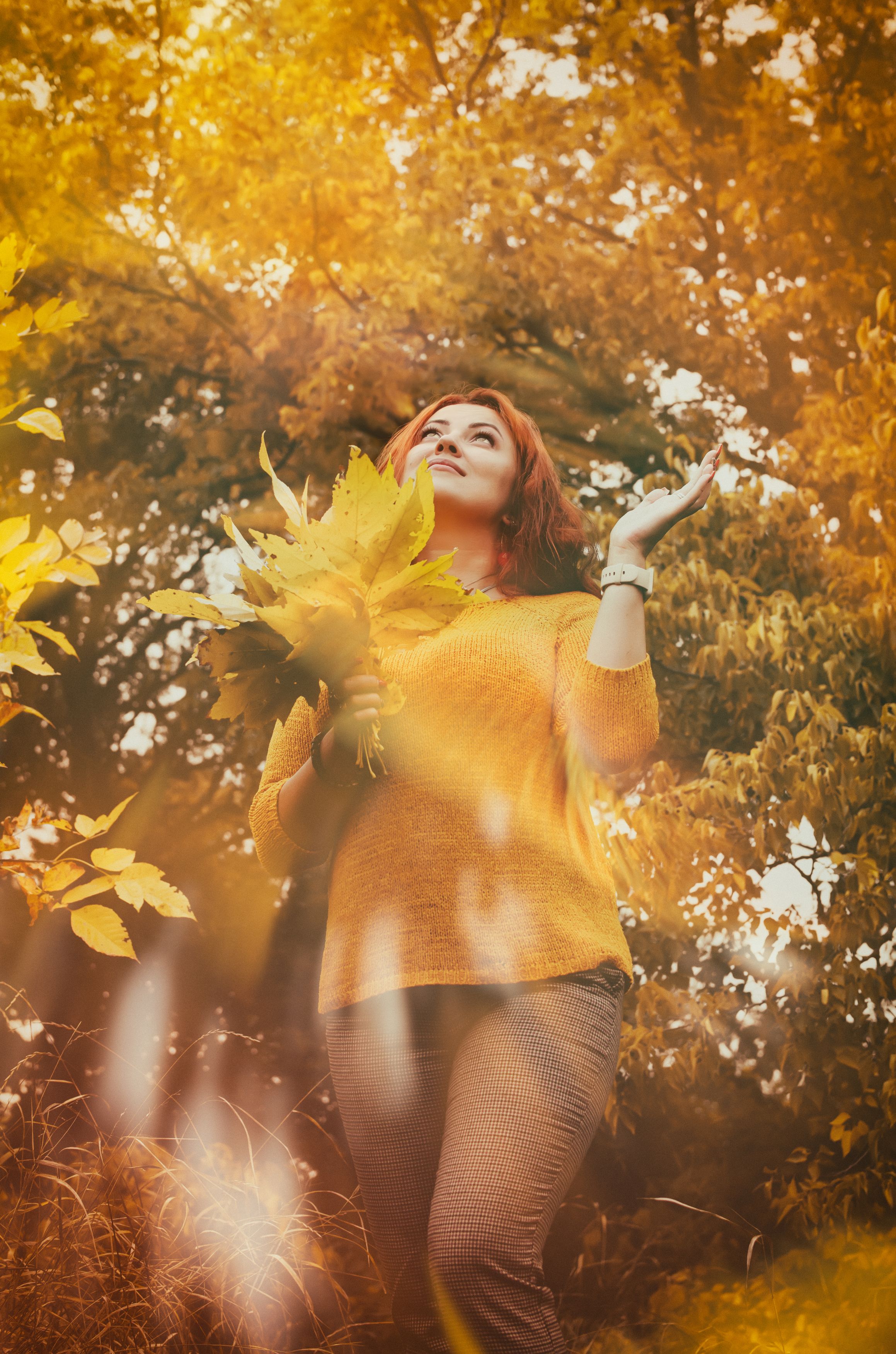 Девушка, осень, осенние листья, осенний портрет, Shadow Anna