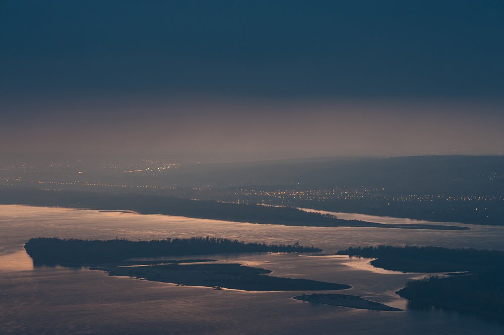 Russia, Volga, Волга, Закат, Заповедник, Осень, Острова, Река, Россия, Самарскаялука, Туман, Тучи, Виктор