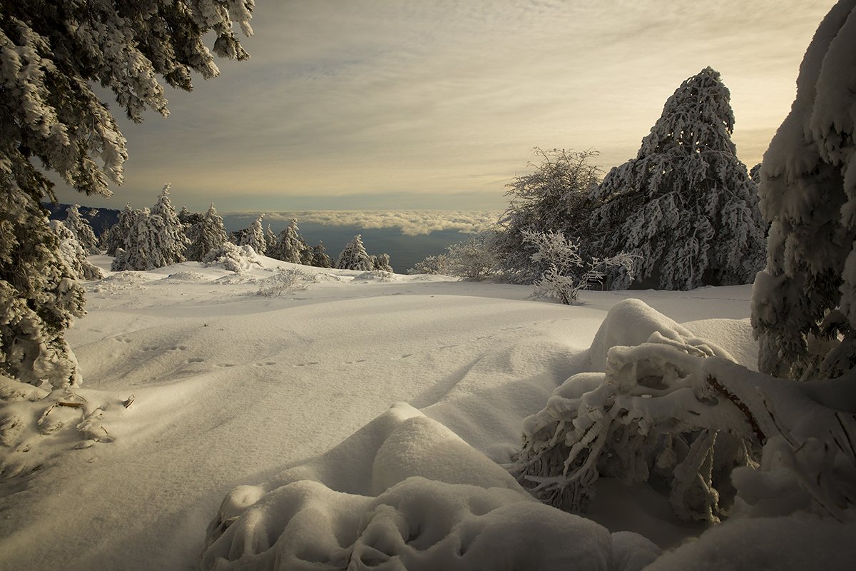 Крым. пейзаж. горы. зима. небо., Сергей Шульга