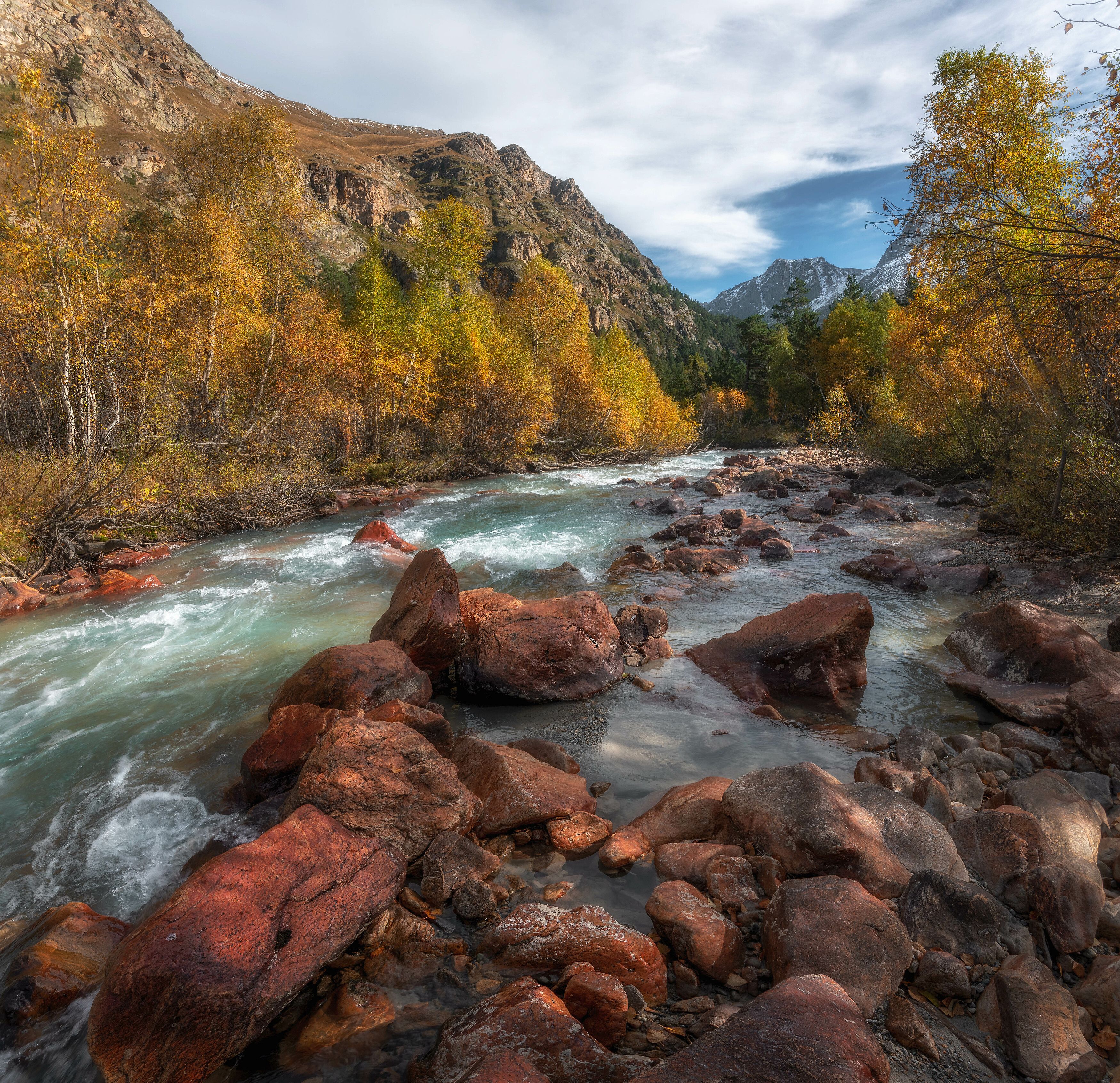 реки, горы, золотая осень, Наргиза Кахарова