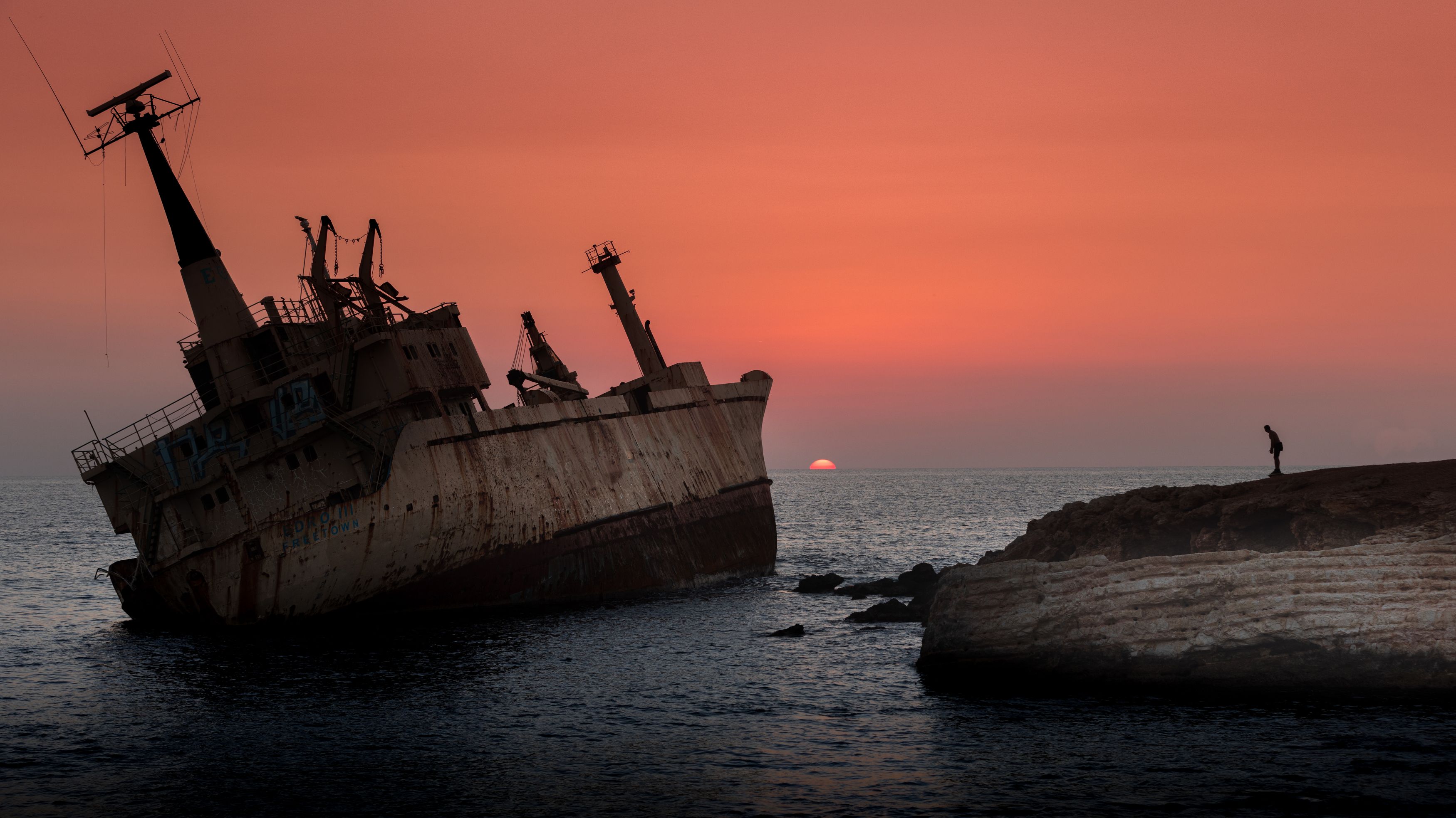shipwreck, sea, catastrophe, cyprus, edro, landscape, Roman Bevzenko